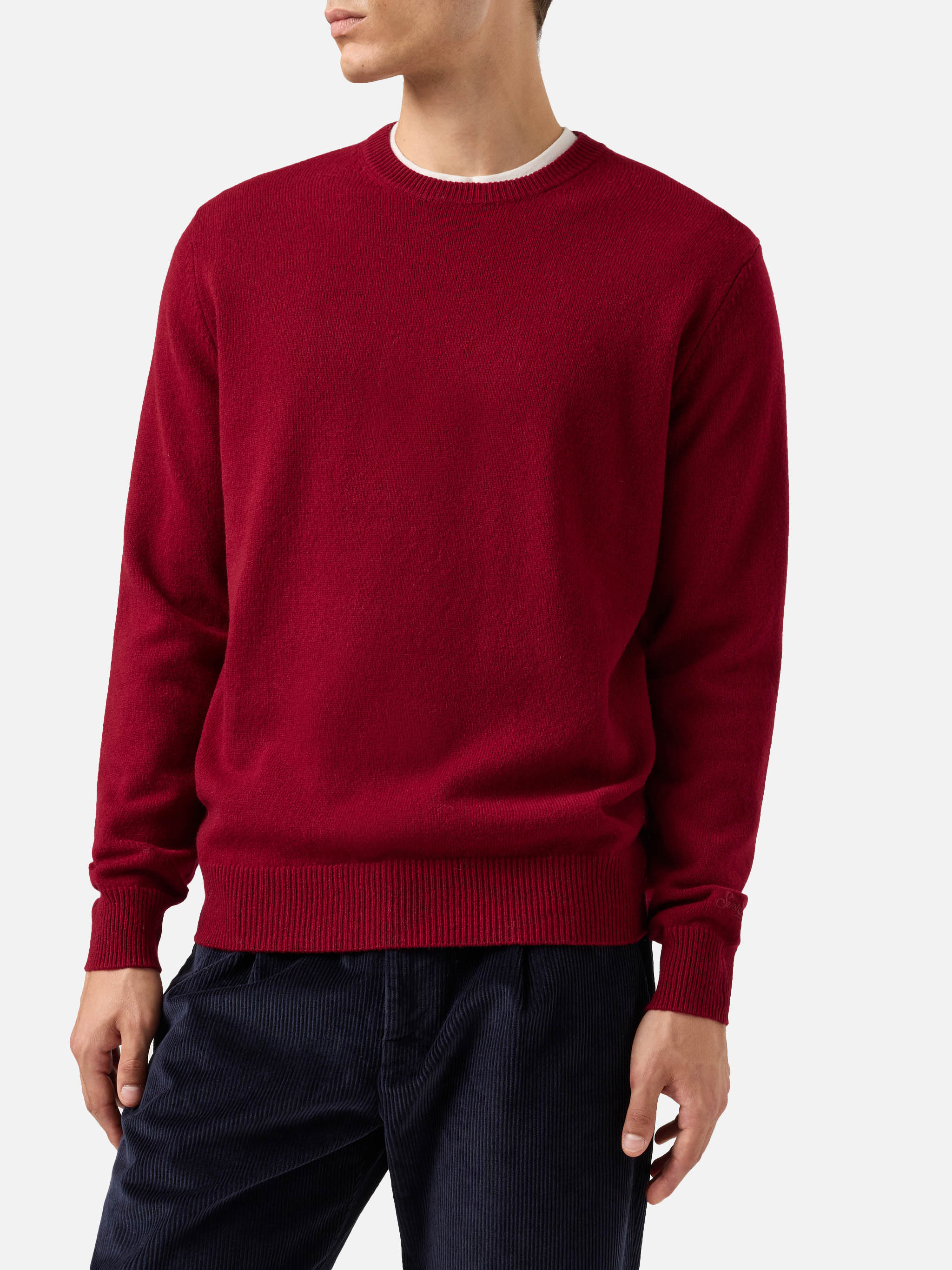 Regent Lambswool Sweater Burgundy Red