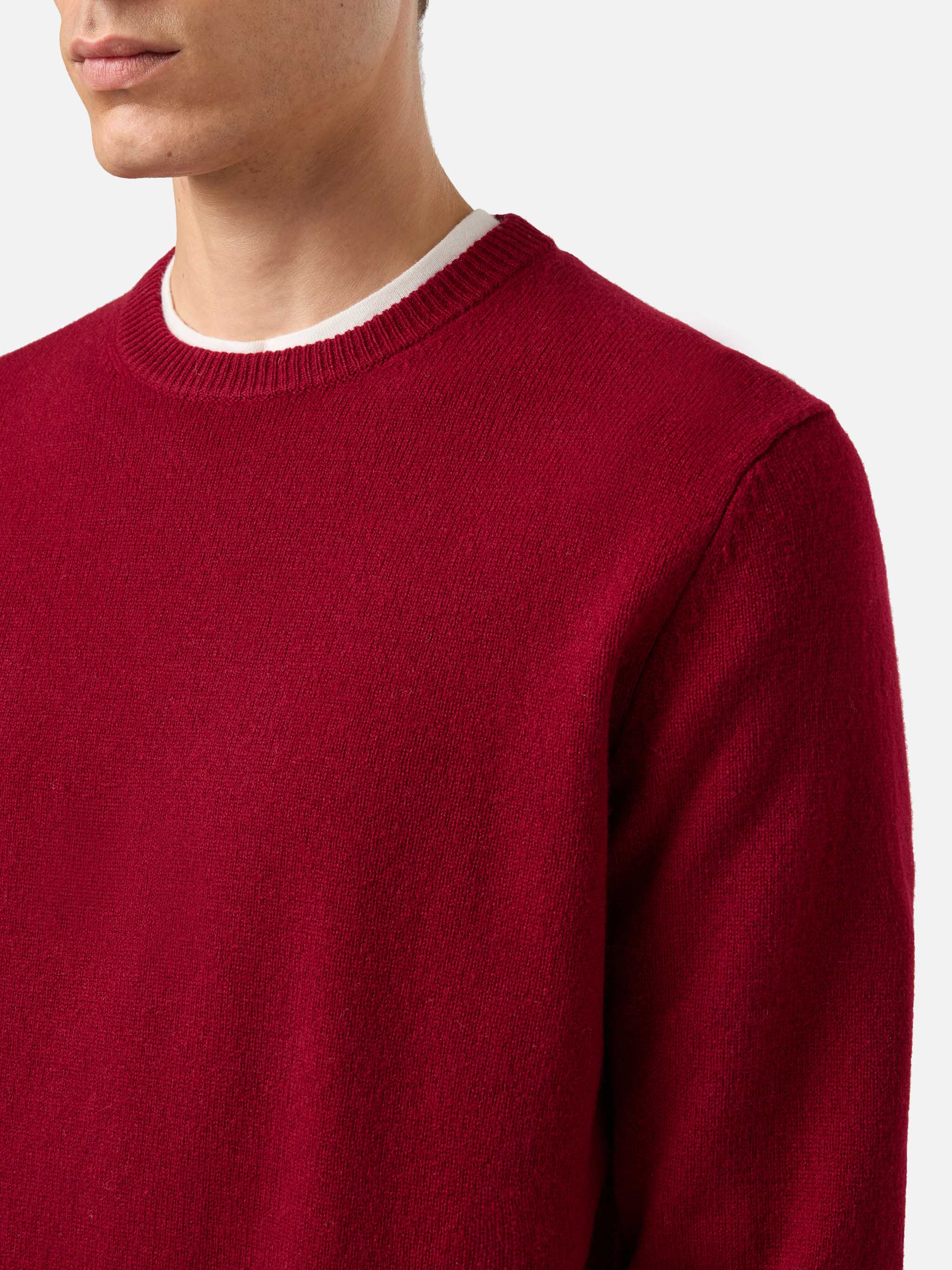 Regent Lambswool Sweater Burgundy Red