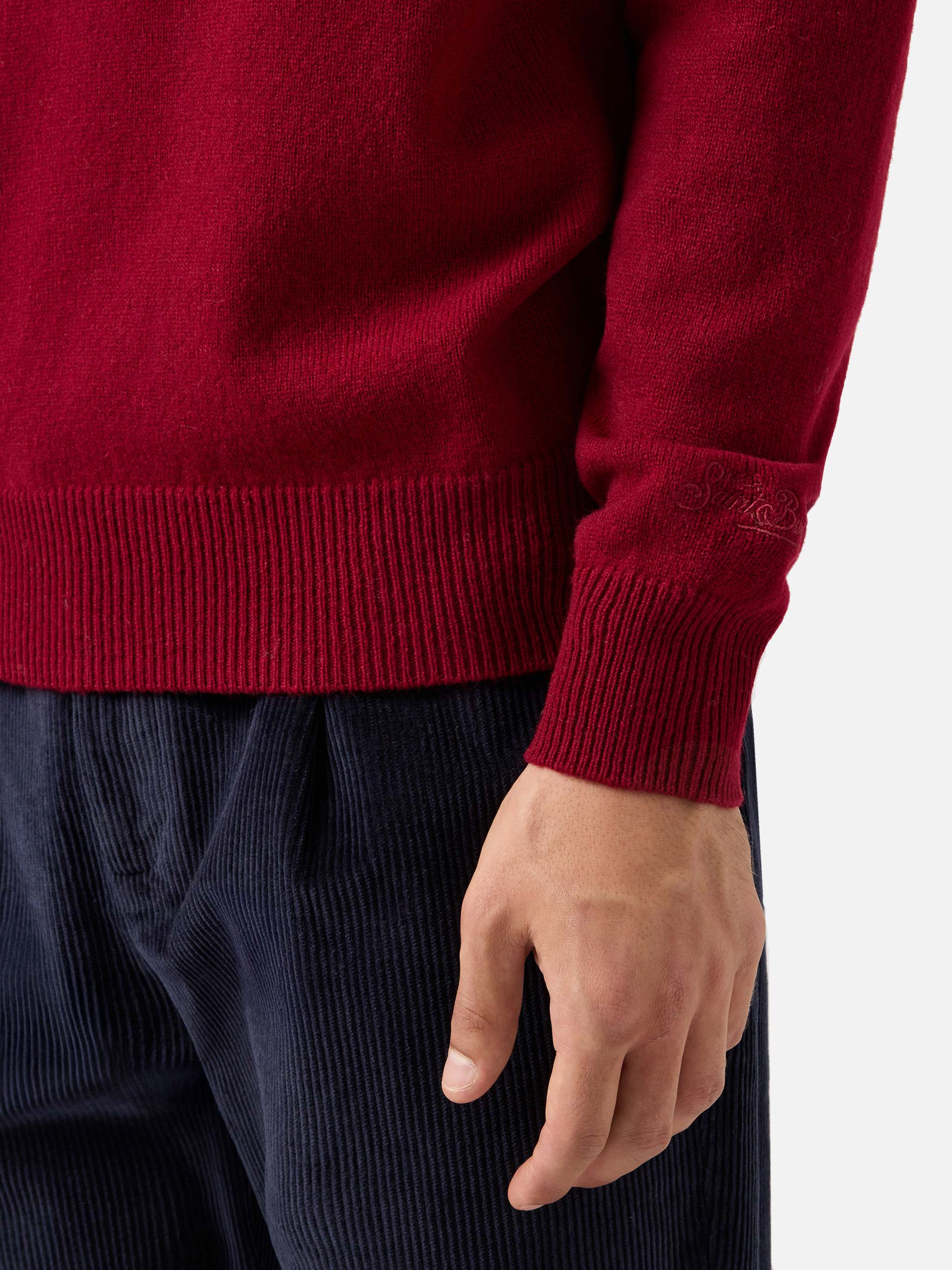 Regent Lambswool Sweater Burgundy Red