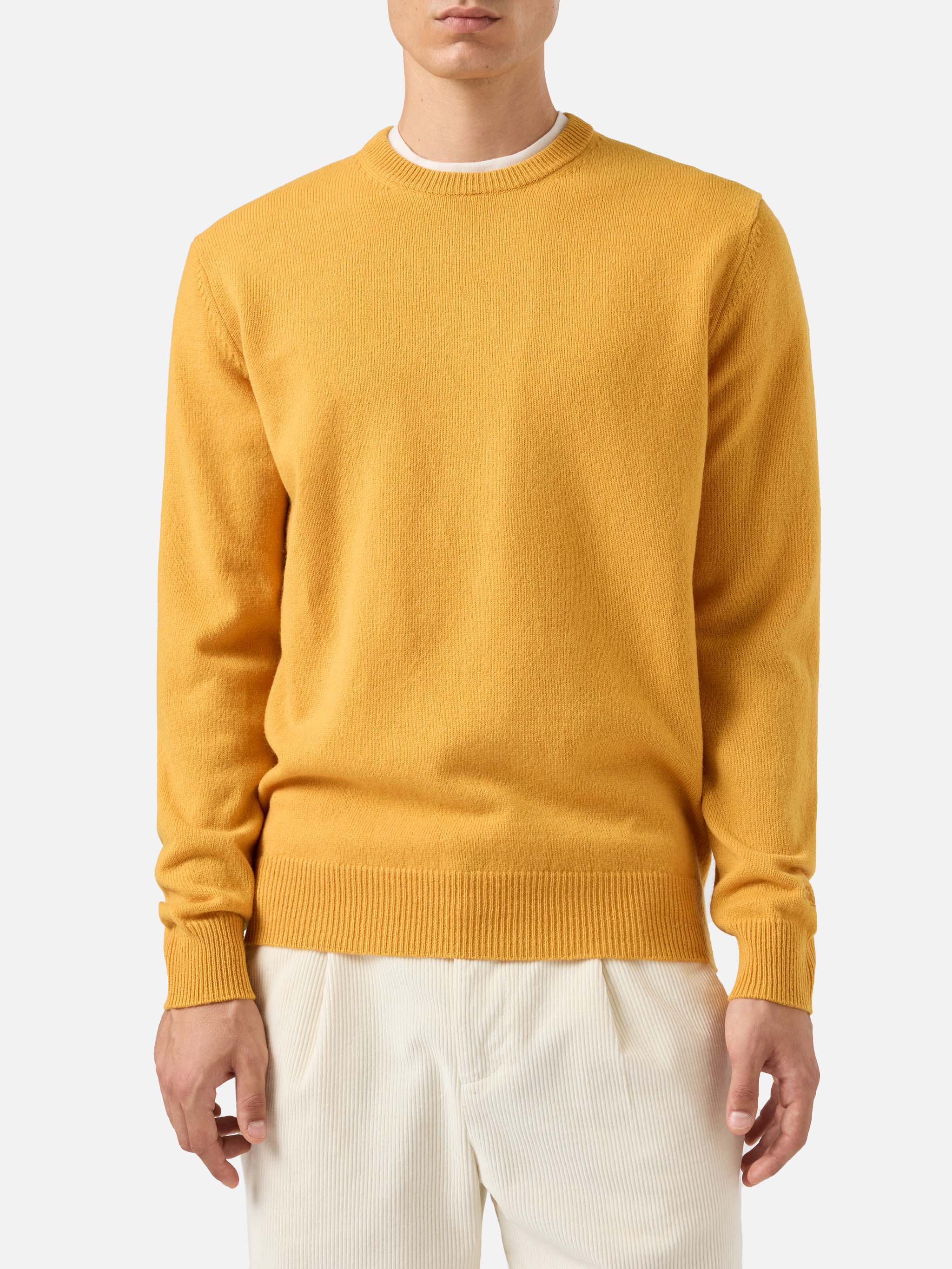 Regent Lambswool Sweater Ochre Yellow