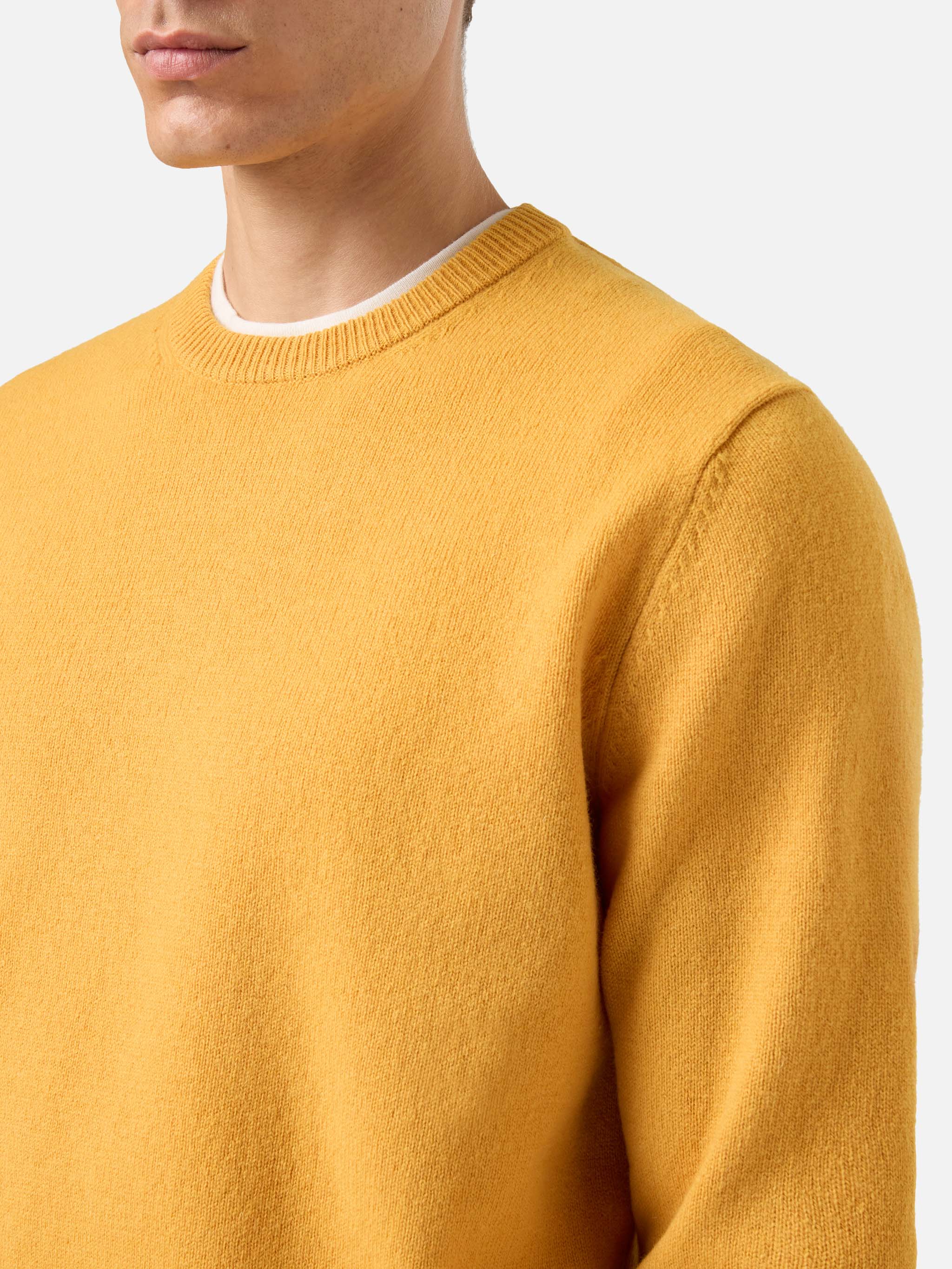 Regent Lambswool Sweater Ochre Yellow