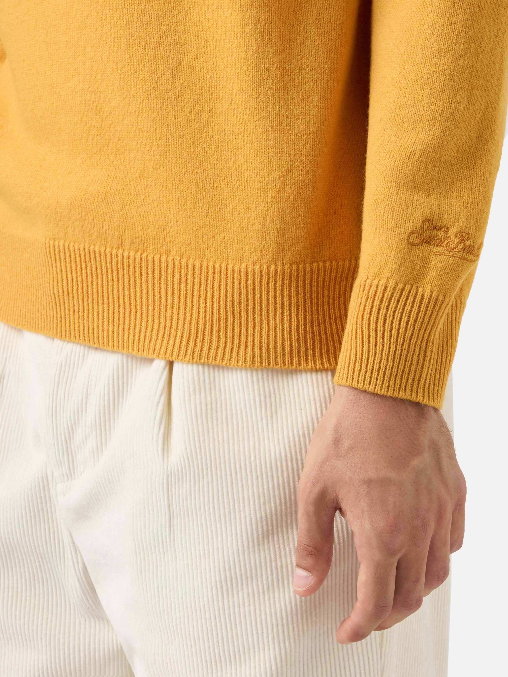 Regent Lambswool Sweater Ochre Yellow