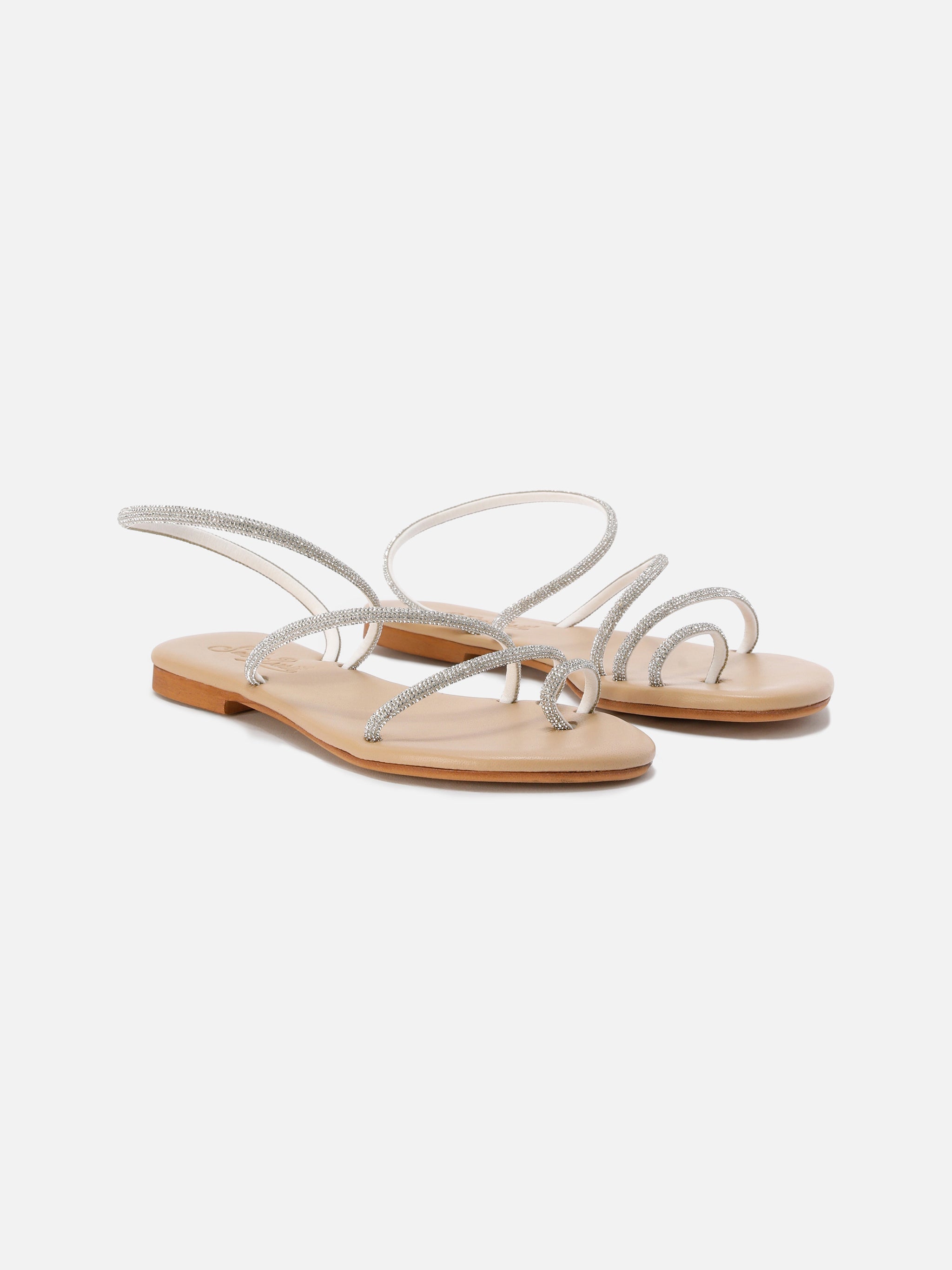 Ring Sandals With Silver Rhinestones __single__ Shoe