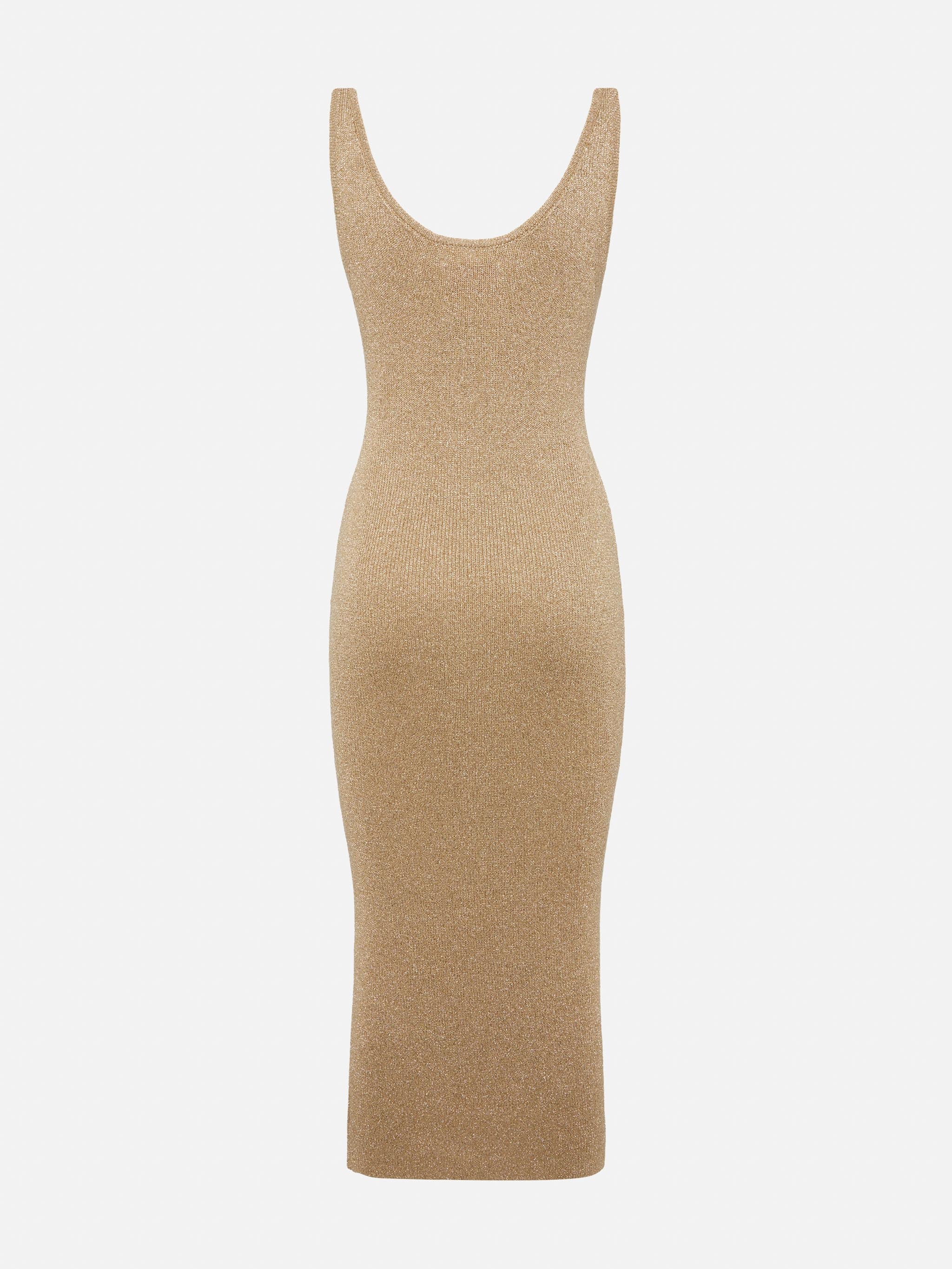 Ronan Gold Lurex Maxi Dress White
