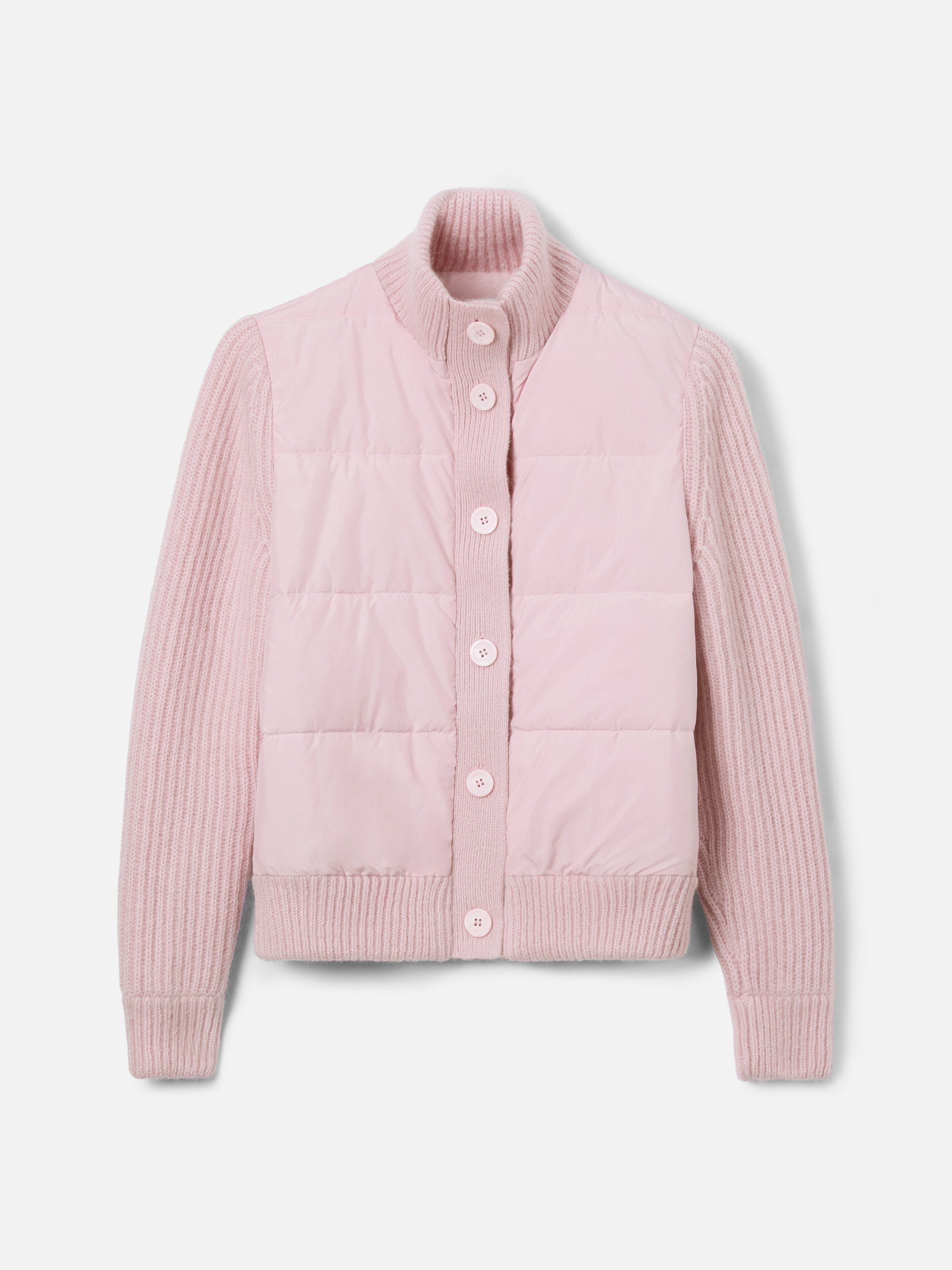 Rosental Pink Padded Jacket With Knitted Sleeves Knitwear