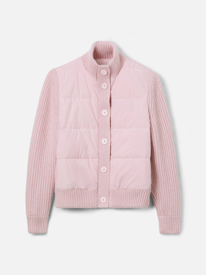 Rosental Pink Padded Jacket With Knitted Sleeves Knitwear