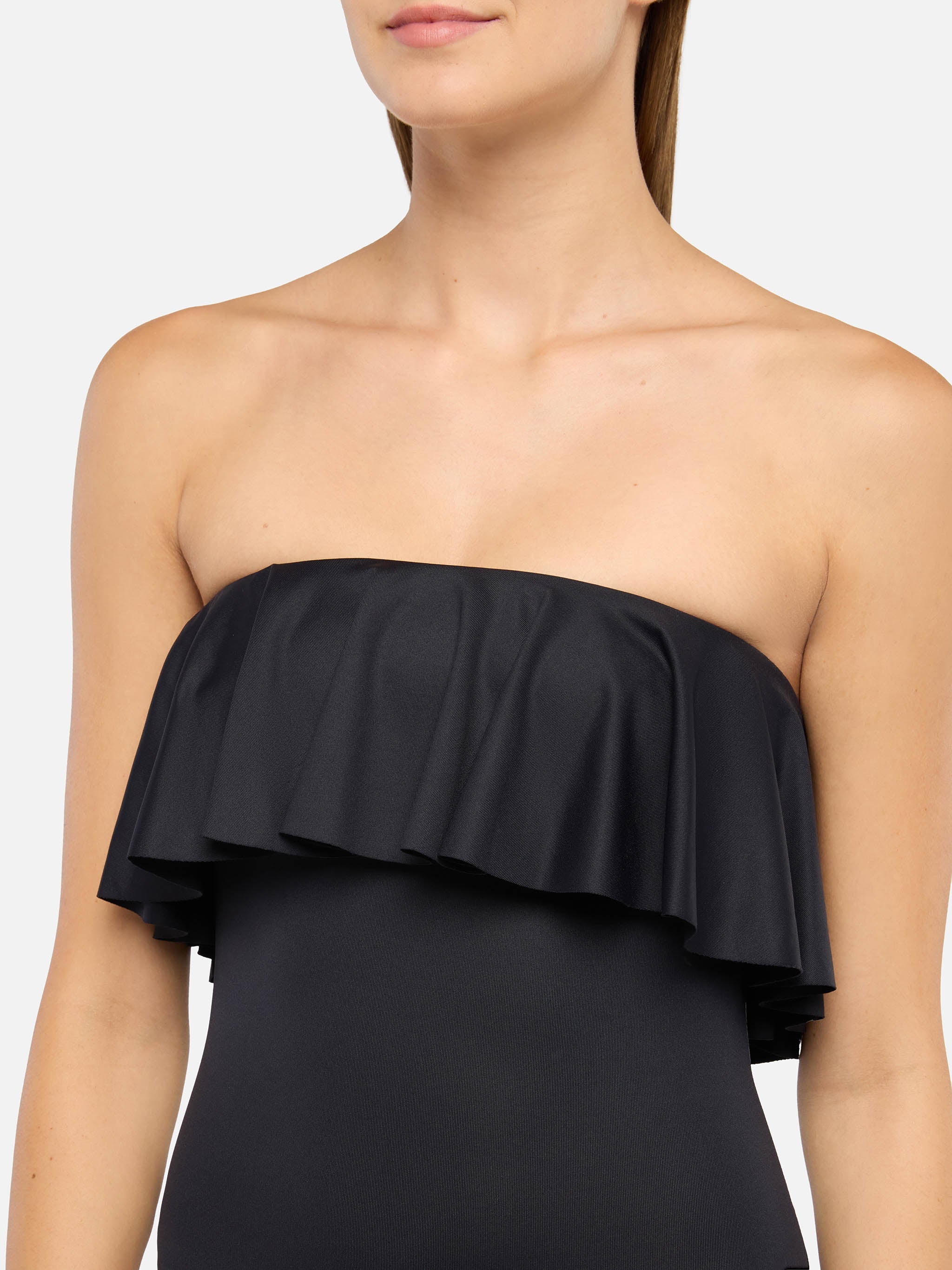 Roxy Black One-Piece Swimsuit With Flounce One Piece