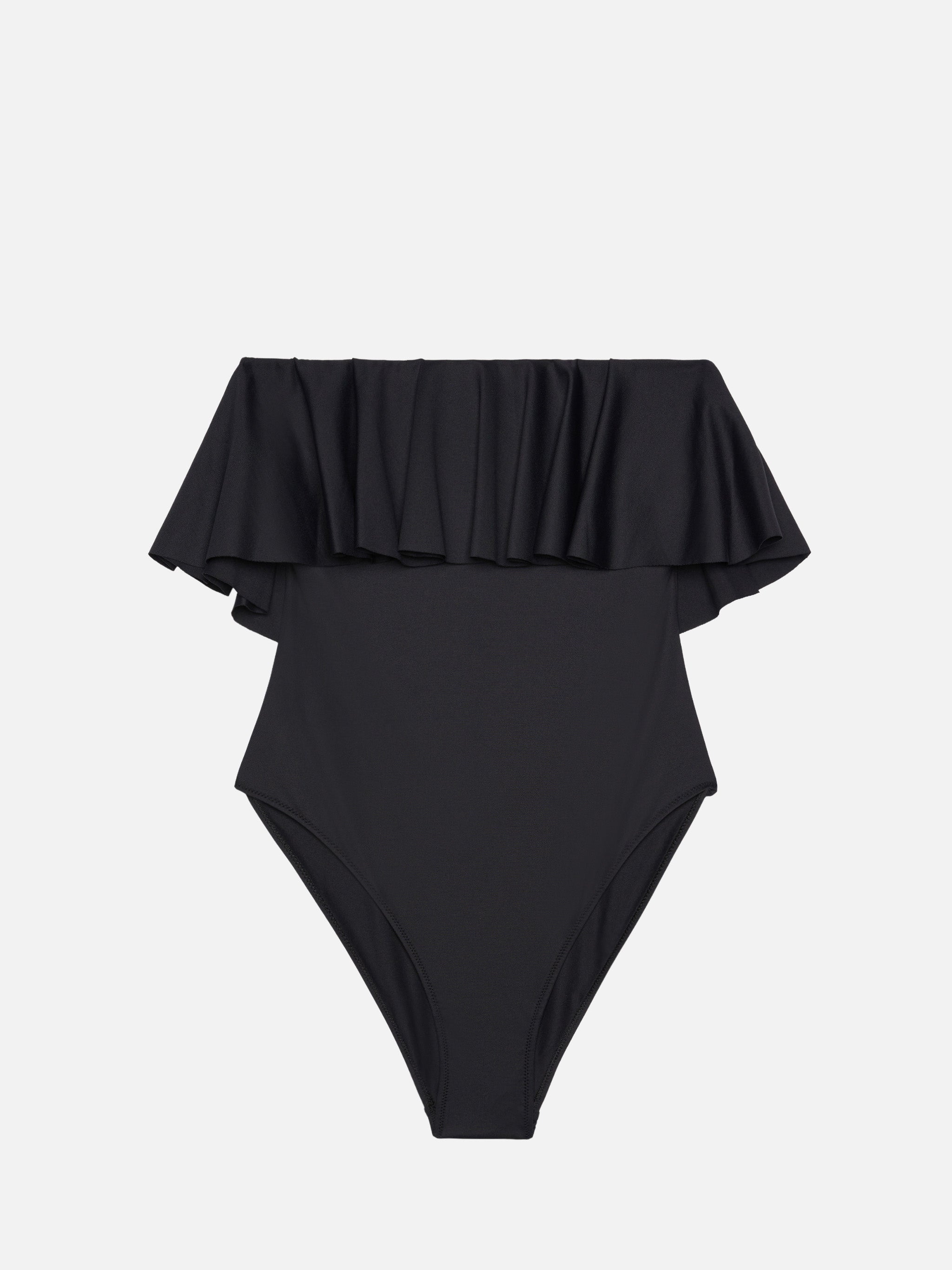 Roxy Black One-Piece Swimsuit With Flounce One Piece