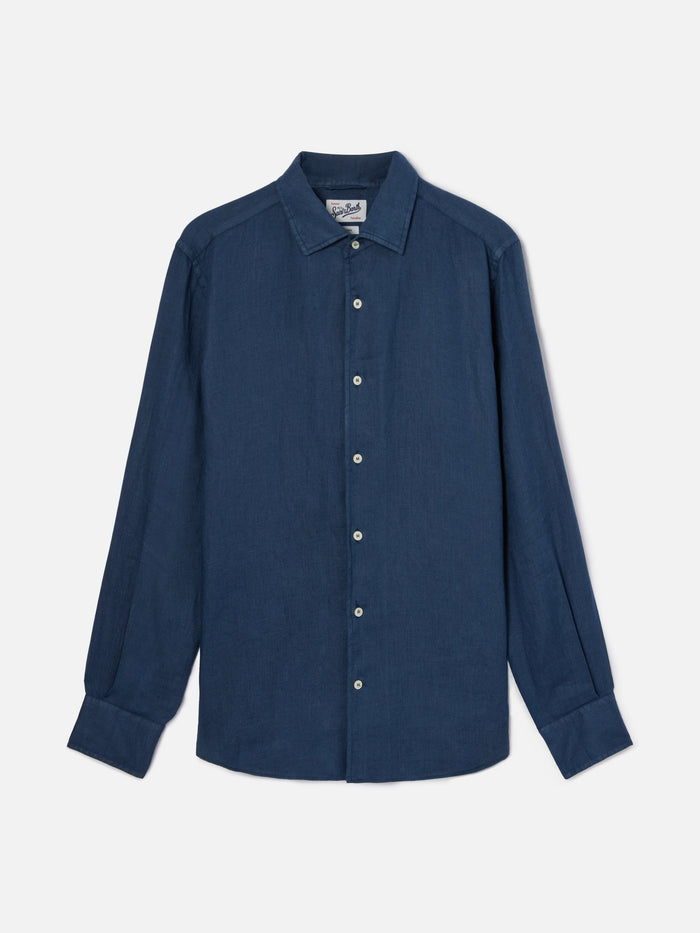 Blue Navy Raphael Shirt Pure Linen