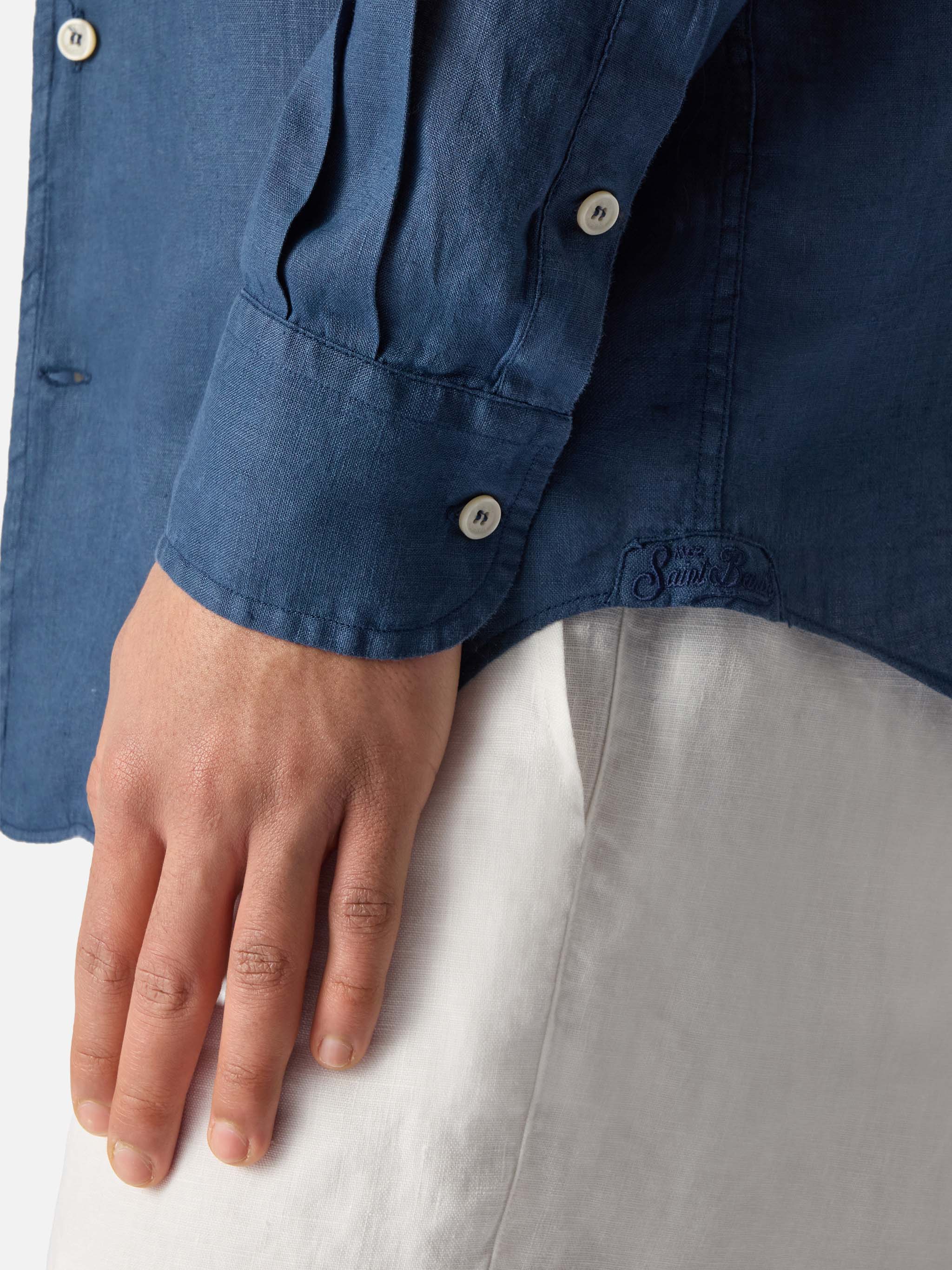 Blue Navy Raphael Shirt Pure Linen