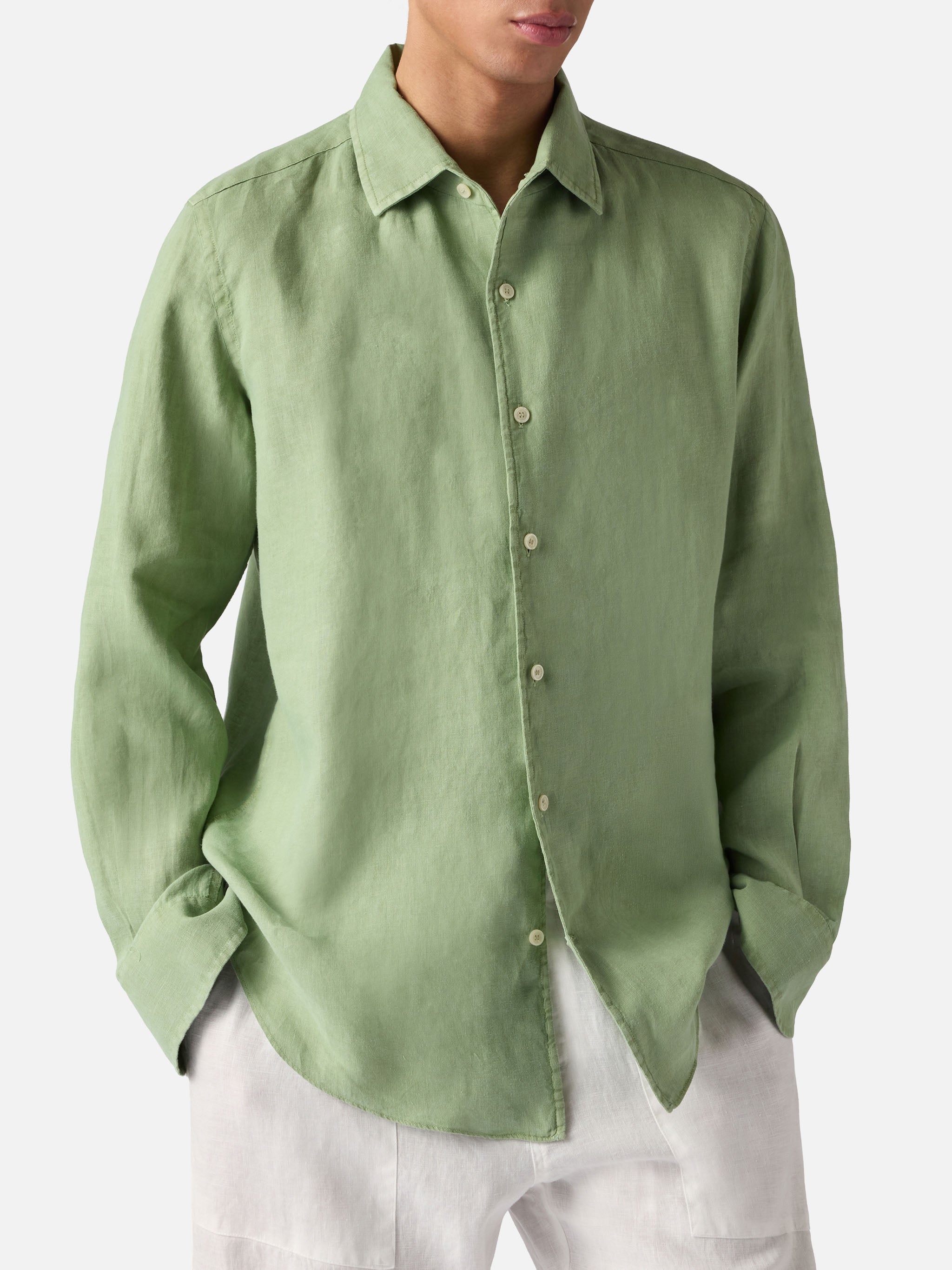 Sage Green Raphael Shirt Pure Linen