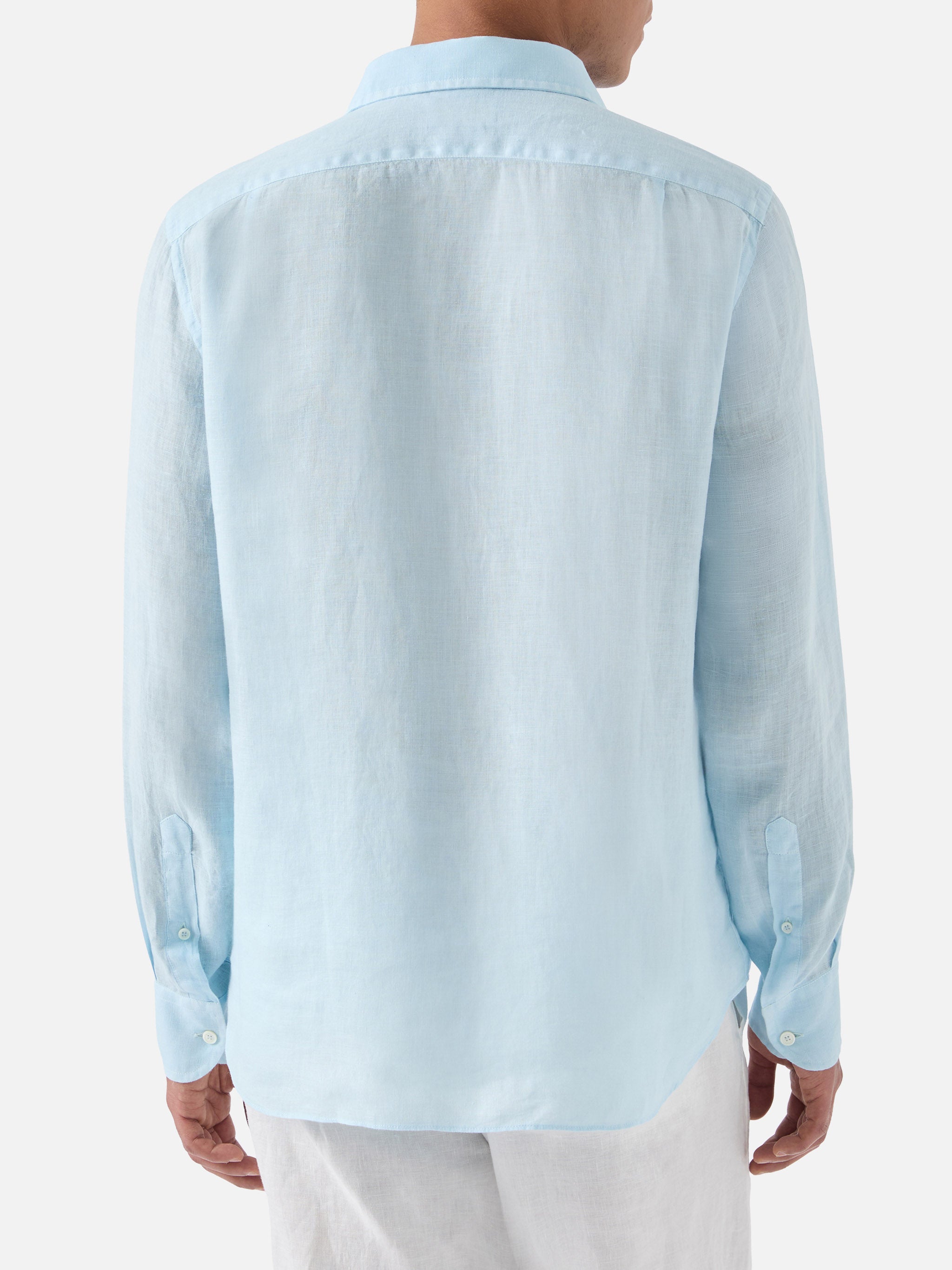 Light Blue Raphael Shirt Pure Linen Sky