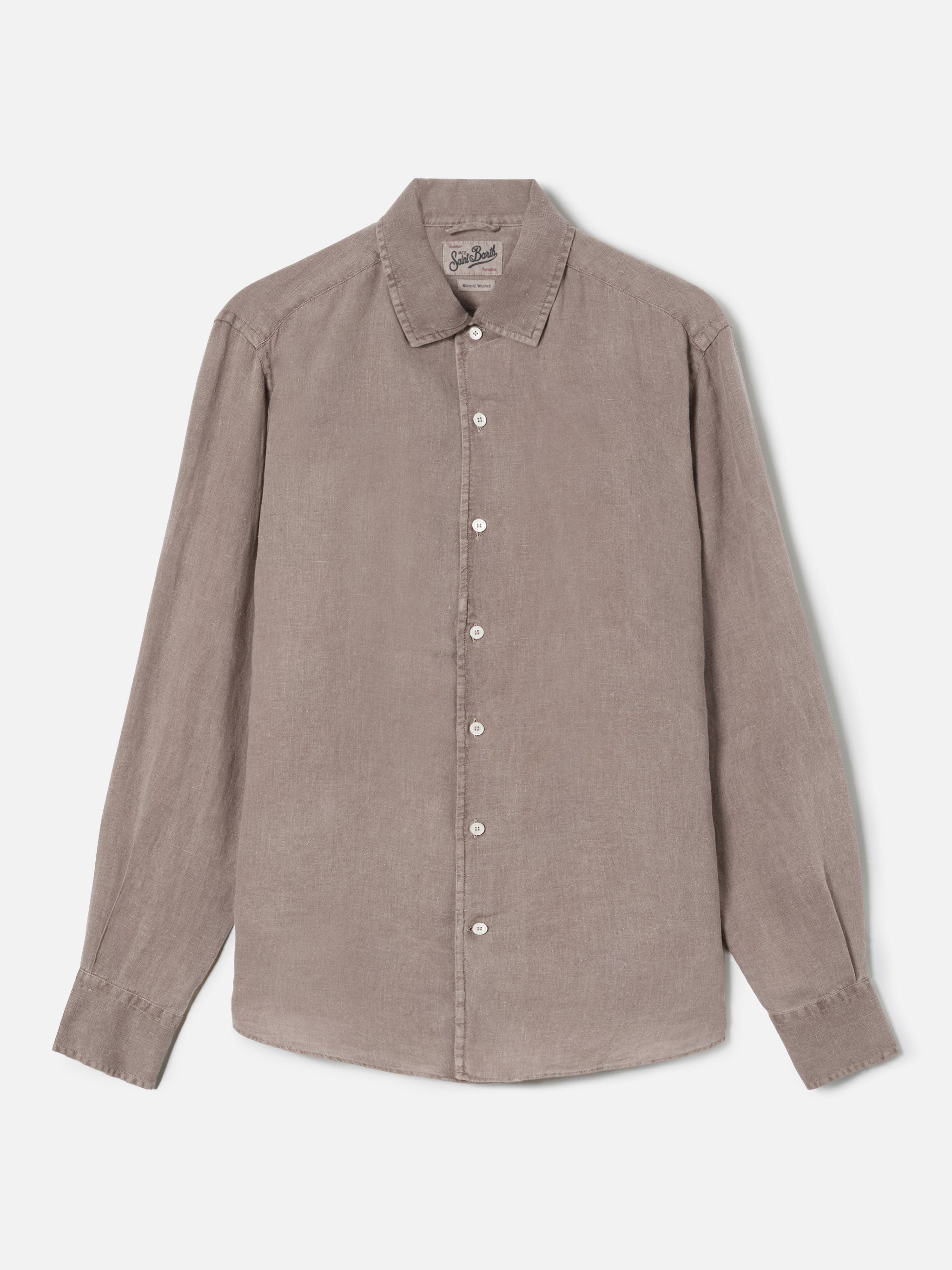 Brown Raphael Shirt Pure Linen