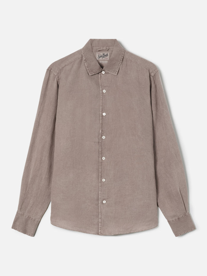 Brown Raphael Shirt Pure Linen