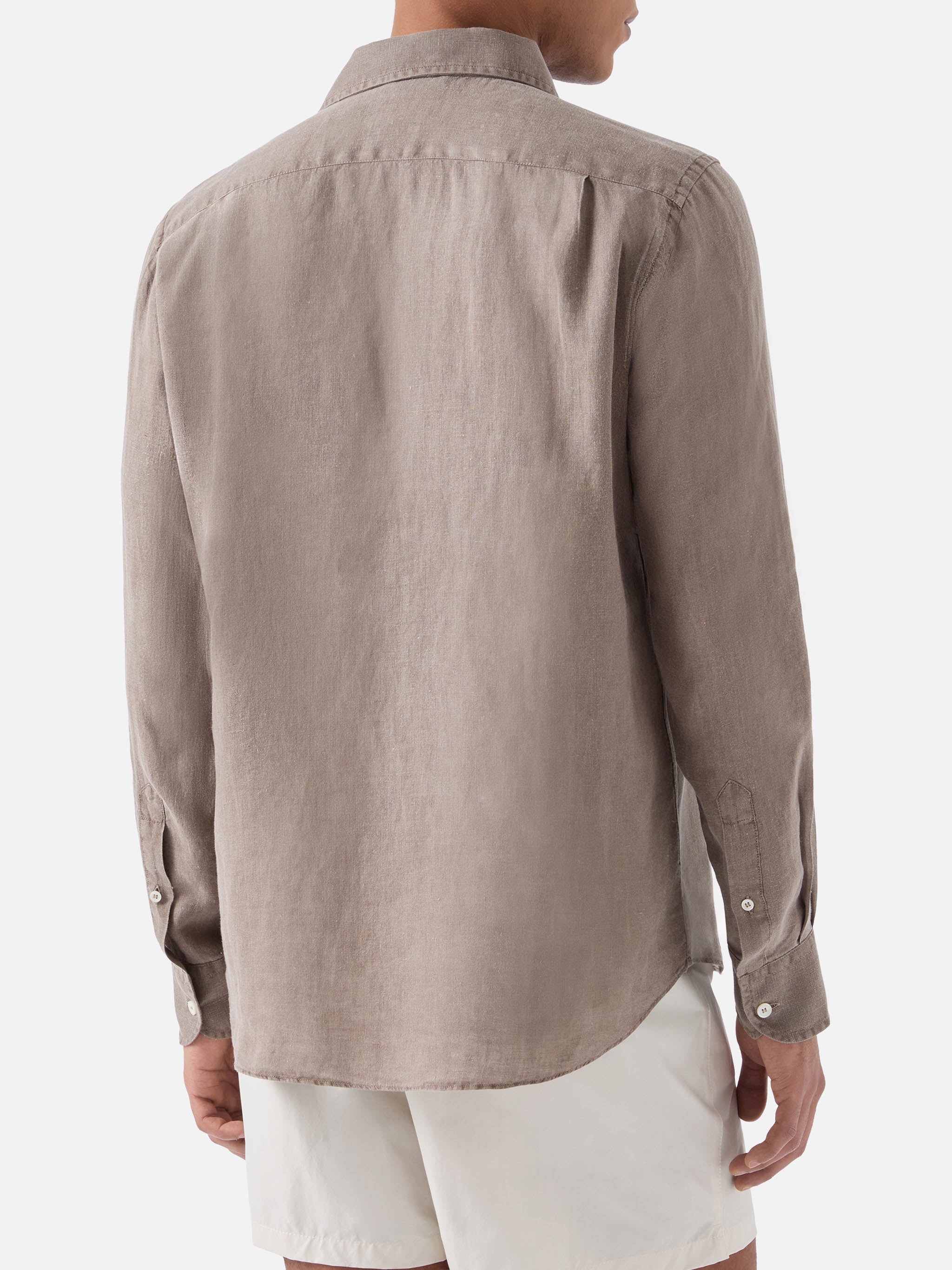 Brown Raphael Shirt Pure Linen