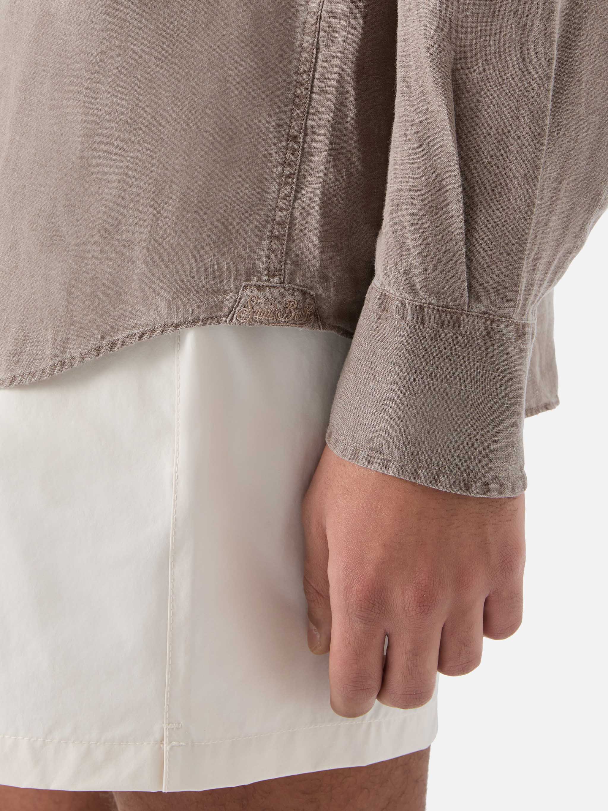 Brown Raphael Shirt Pure Linen