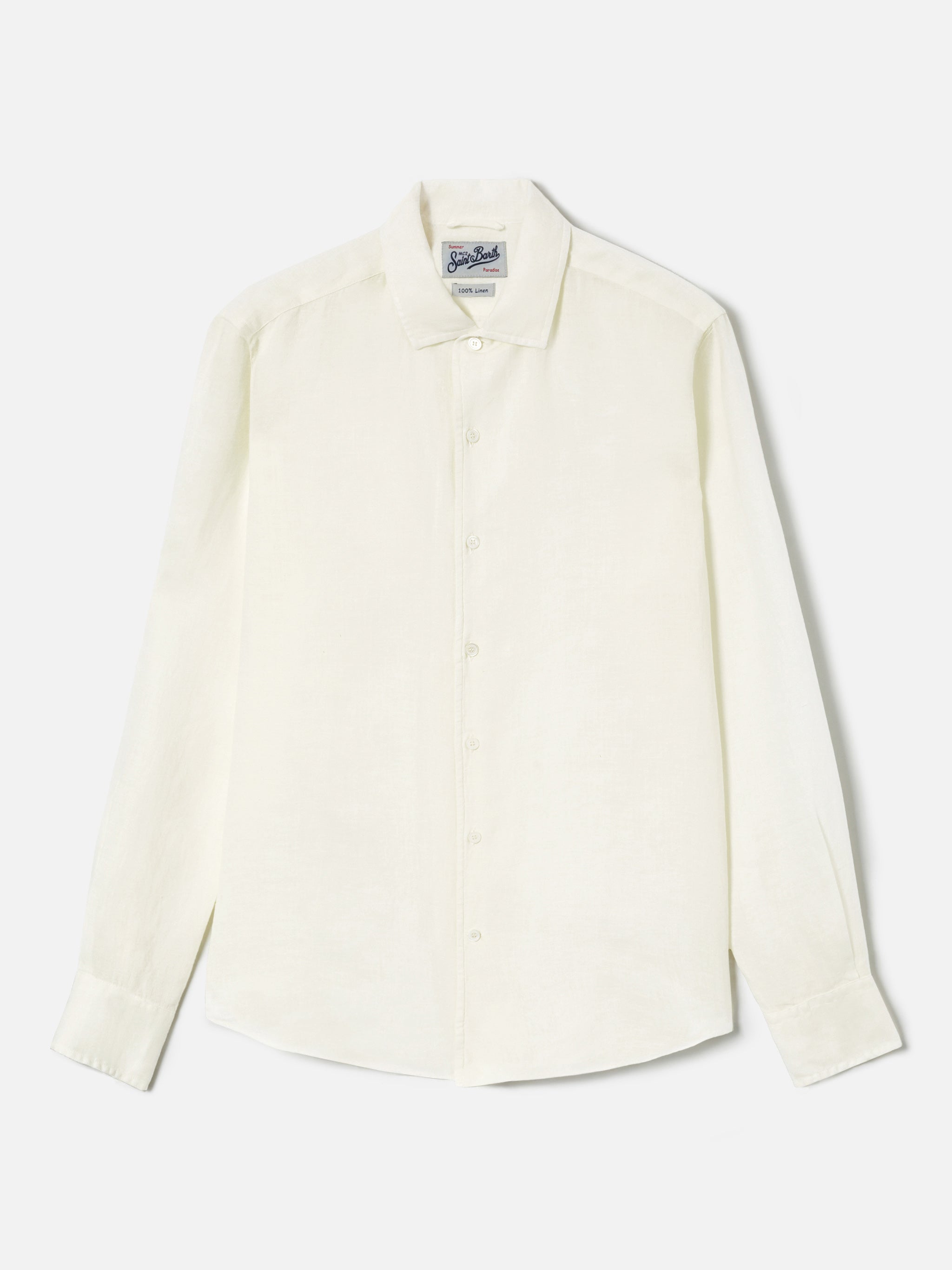 Cream Raphael Shirt Pure Linen White