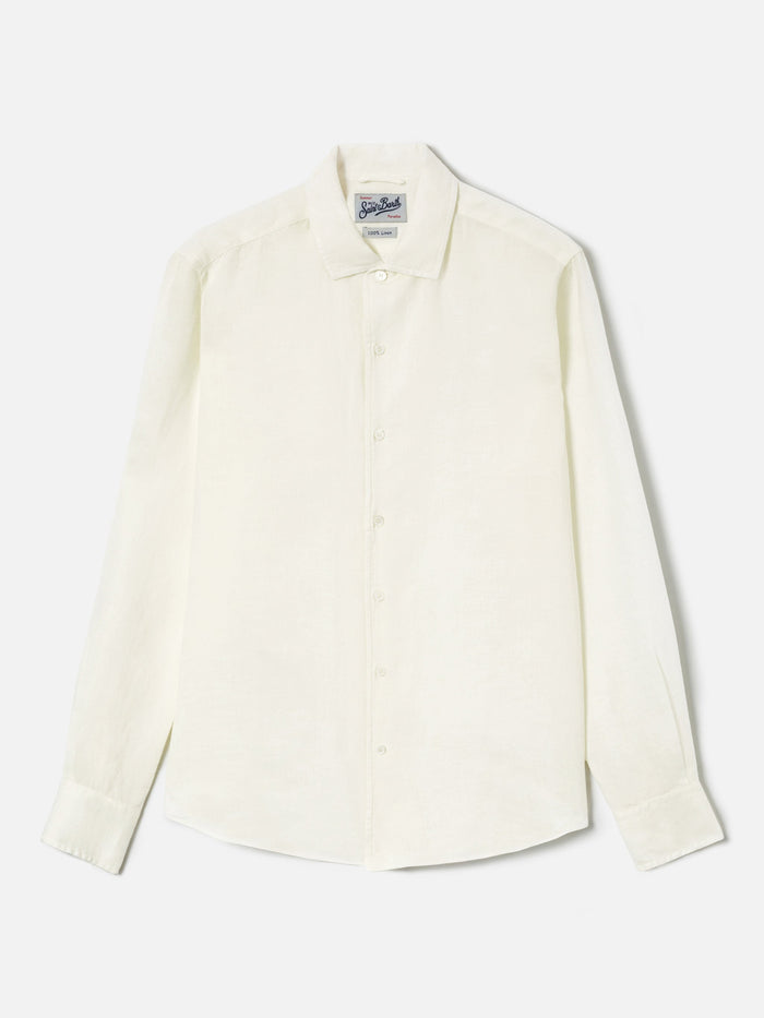 Cream Raphael Shirt Pure Linen White