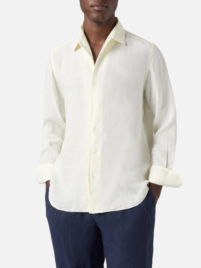 Cream Raphael Shirt Pure Linen White