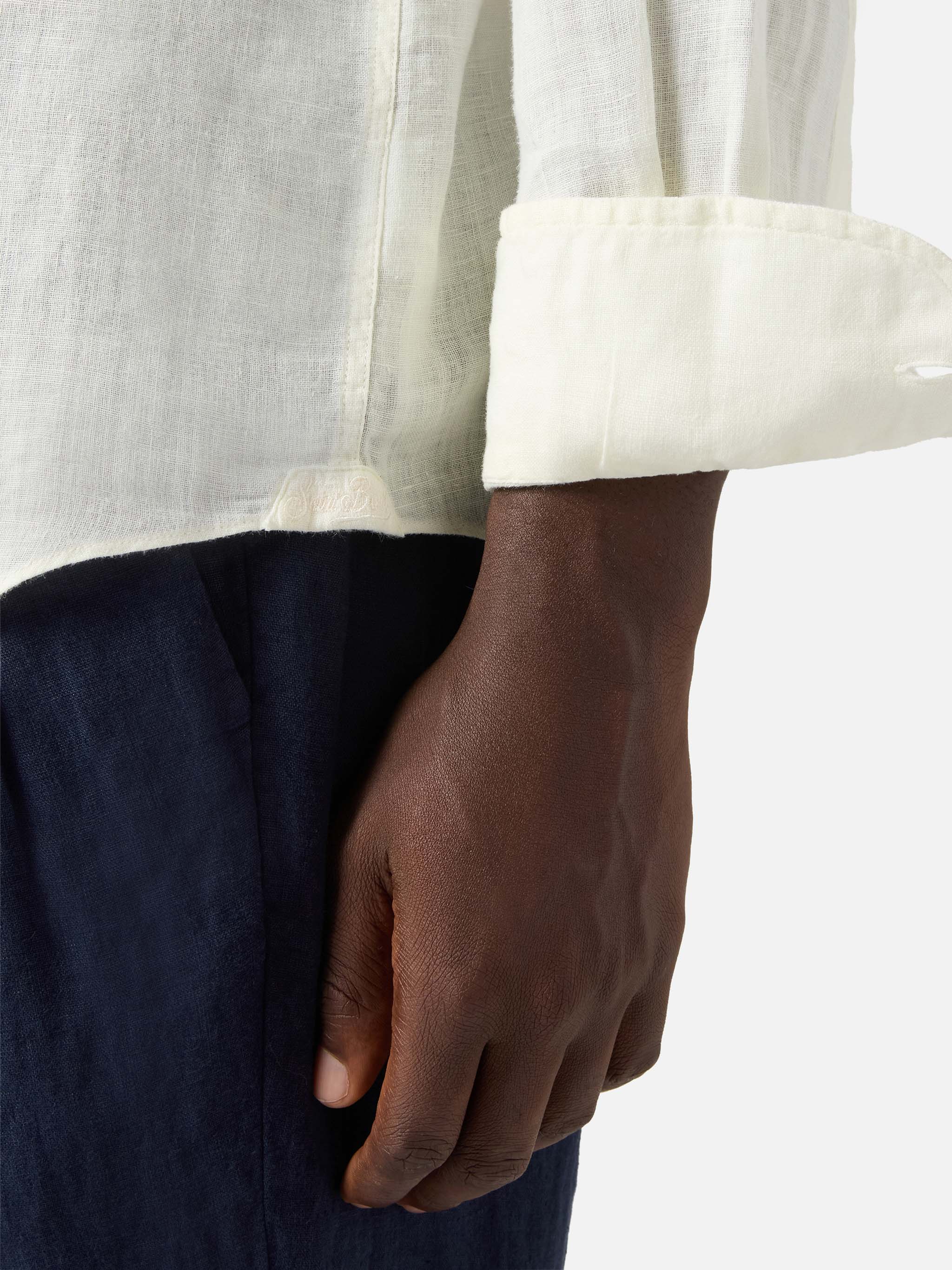 Cream Raphael Shirt Pure Linen White