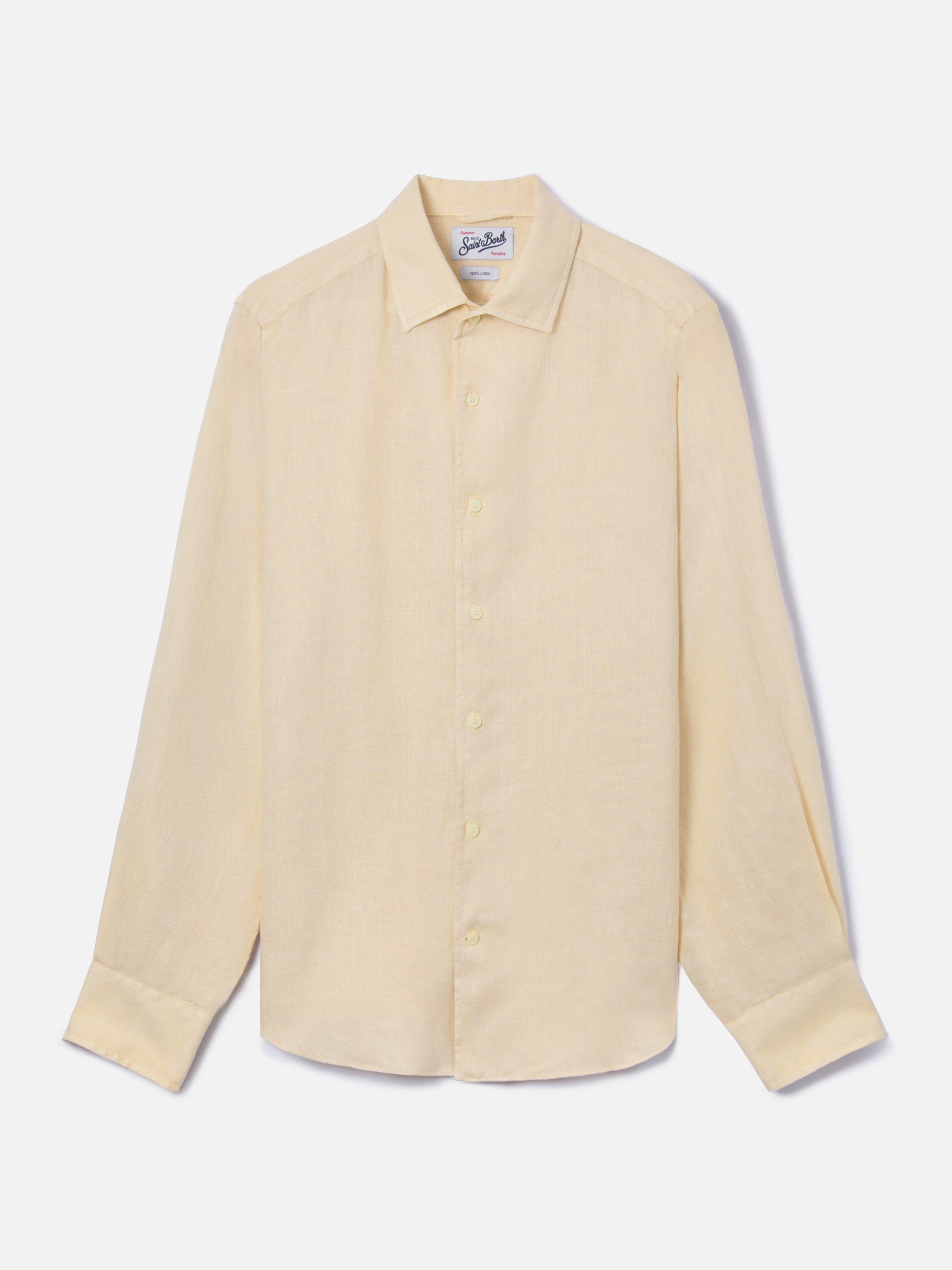 Beige Raphael Shirt Pure Linen Brown