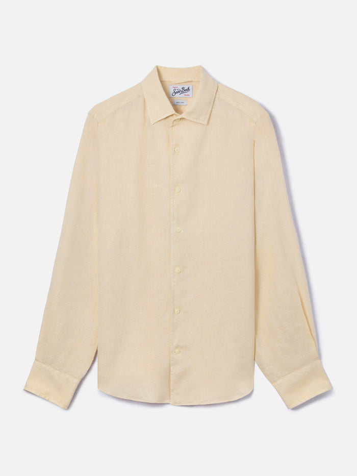 Beige Raphael Shirt Pure Linen Brown
