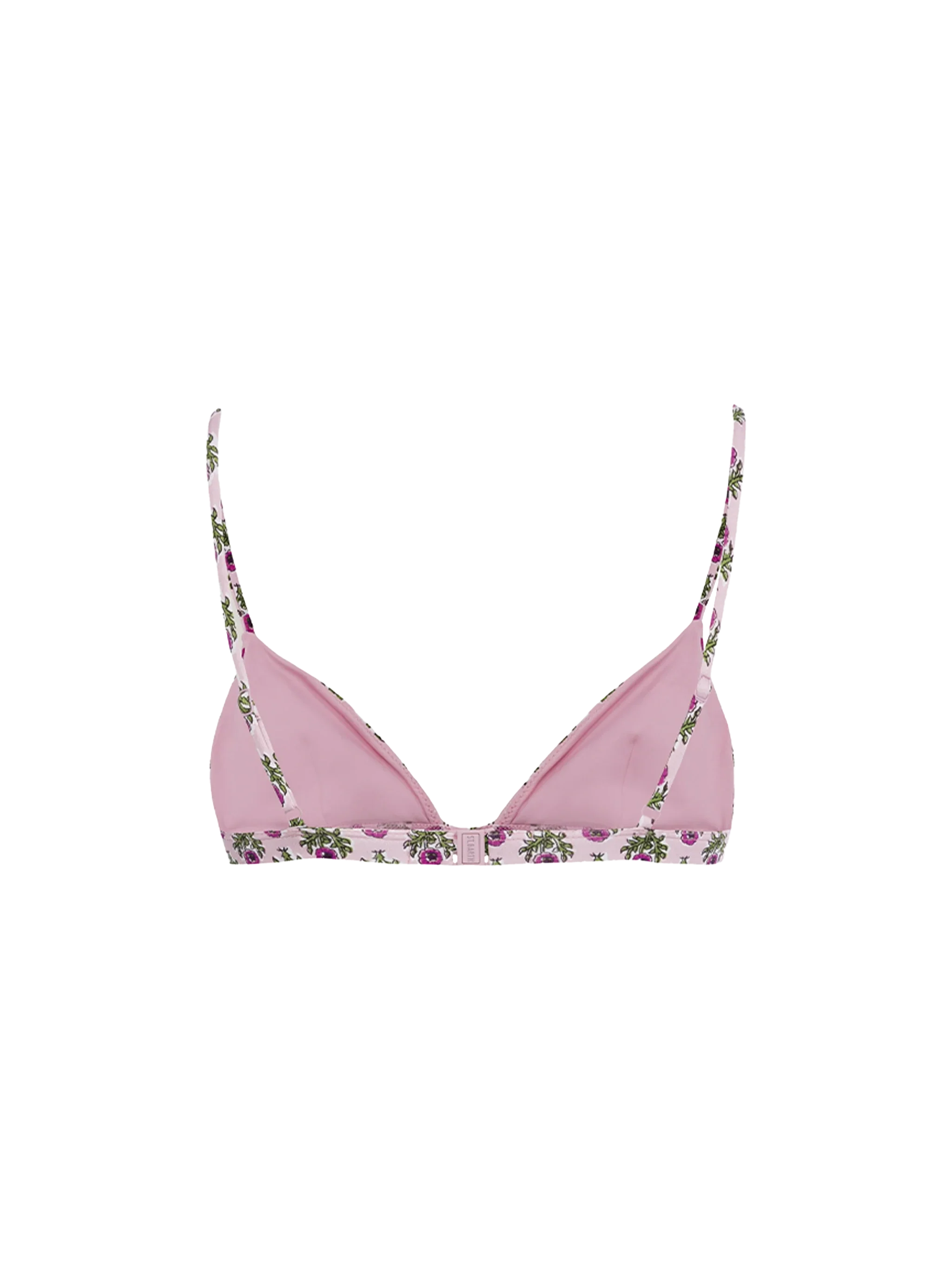 Rylie Floral Print Triangle Bikini Top Pink