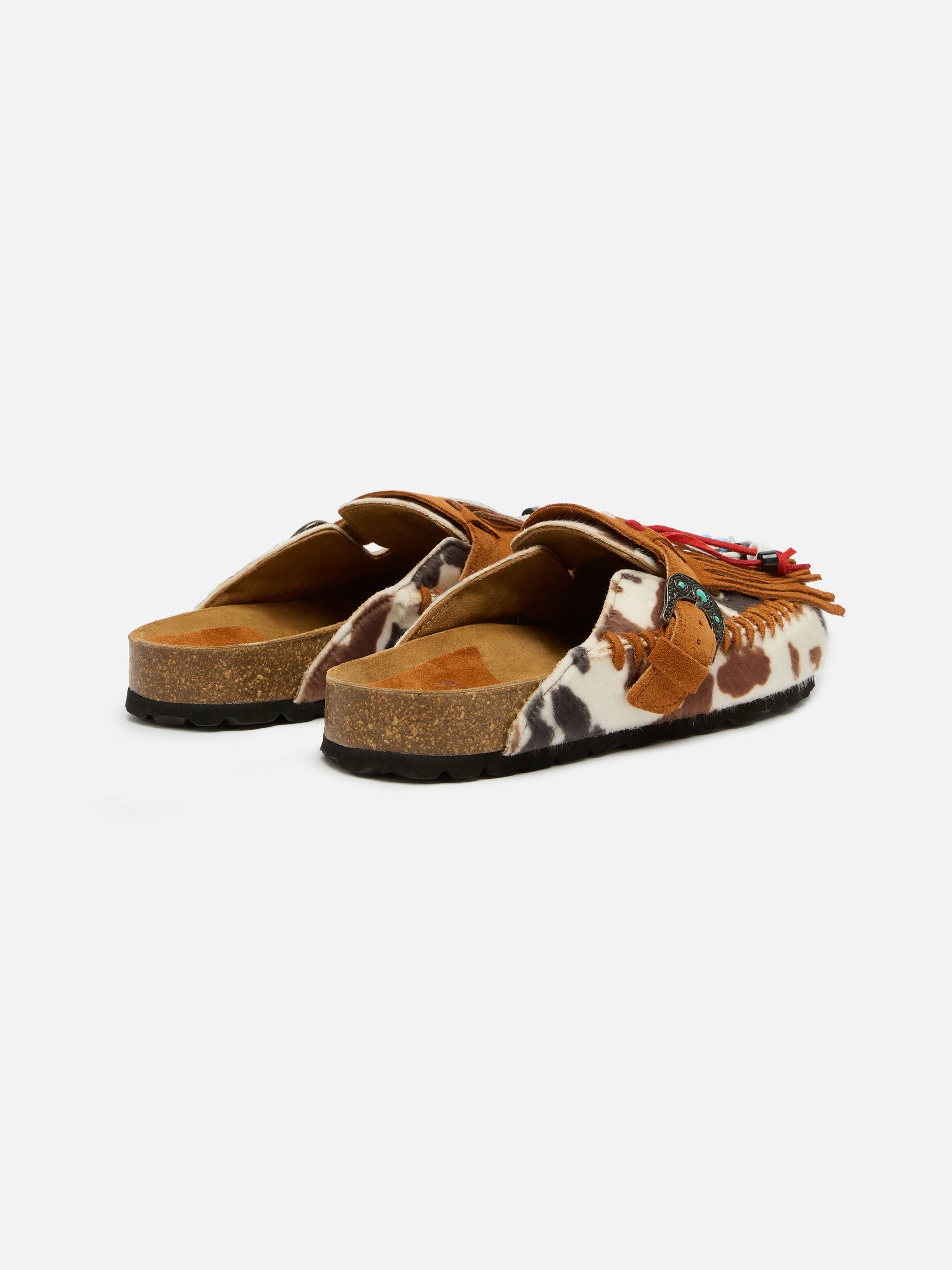 Caribe Sandals Cow-Print Pony Tail | Taji Special Edition Brown