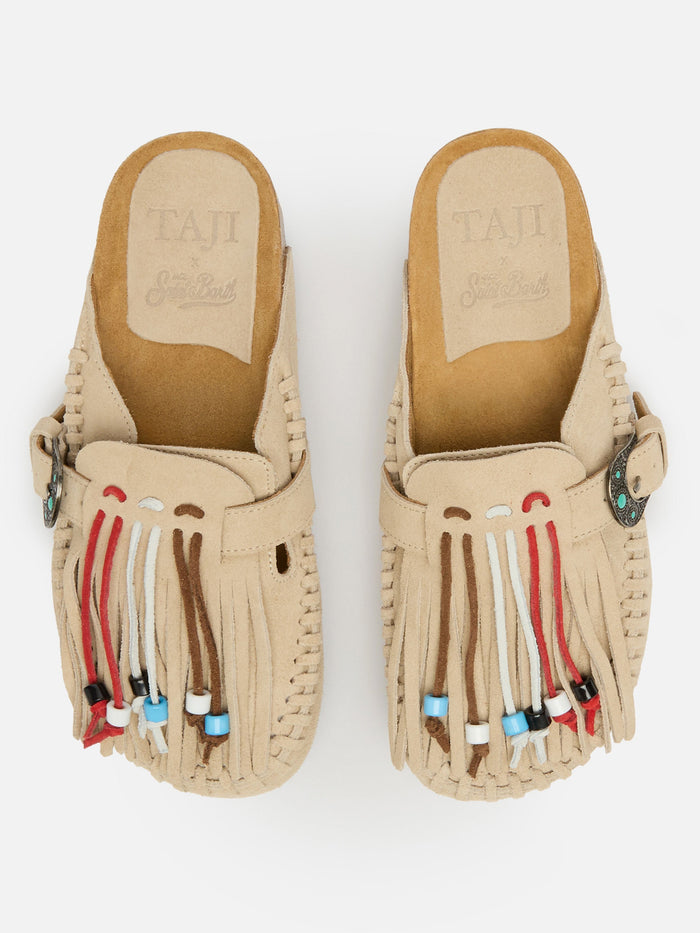 Caribe Sandals Suede Beige | Taji Special Edition White
