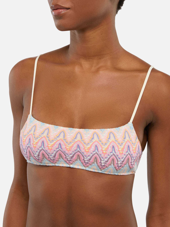 Sadie Raschel Knit Bralette Pink Top