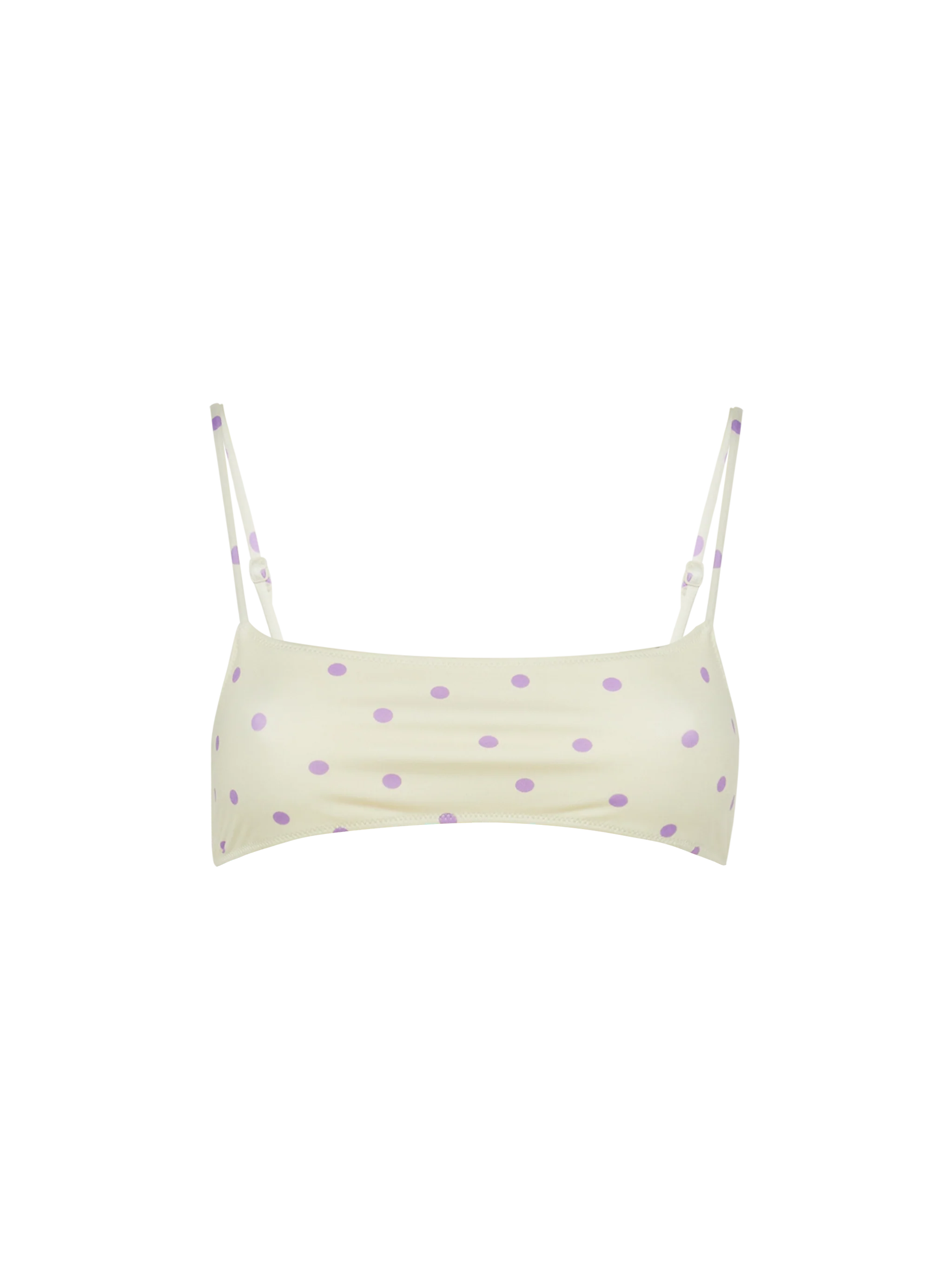 Sadie Bralette Top With Polka Dots Print White