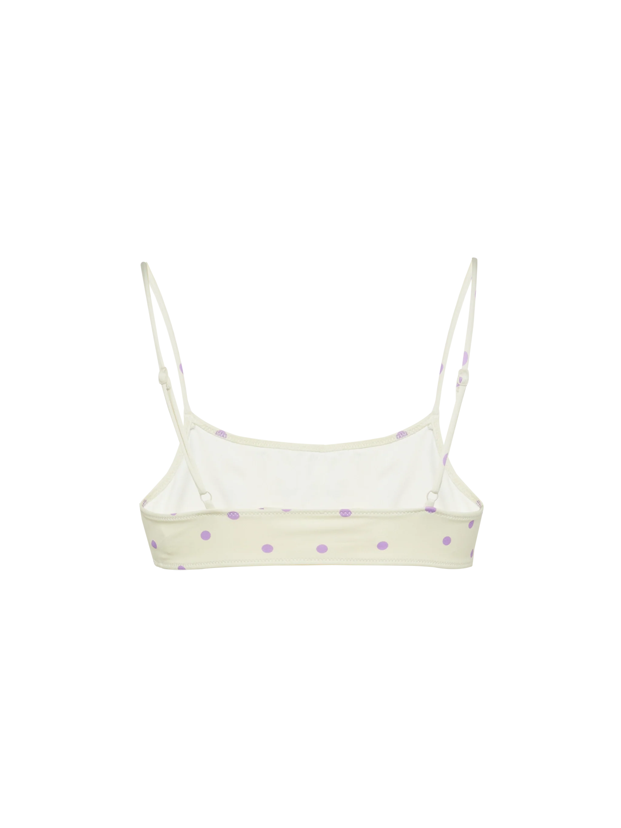 Sadie Bralette Top With Polka Dots Print White
