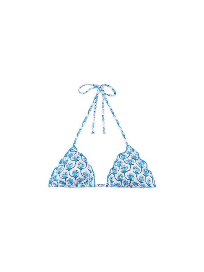 Sagittarius Classic Triangle Top With Floral Print White