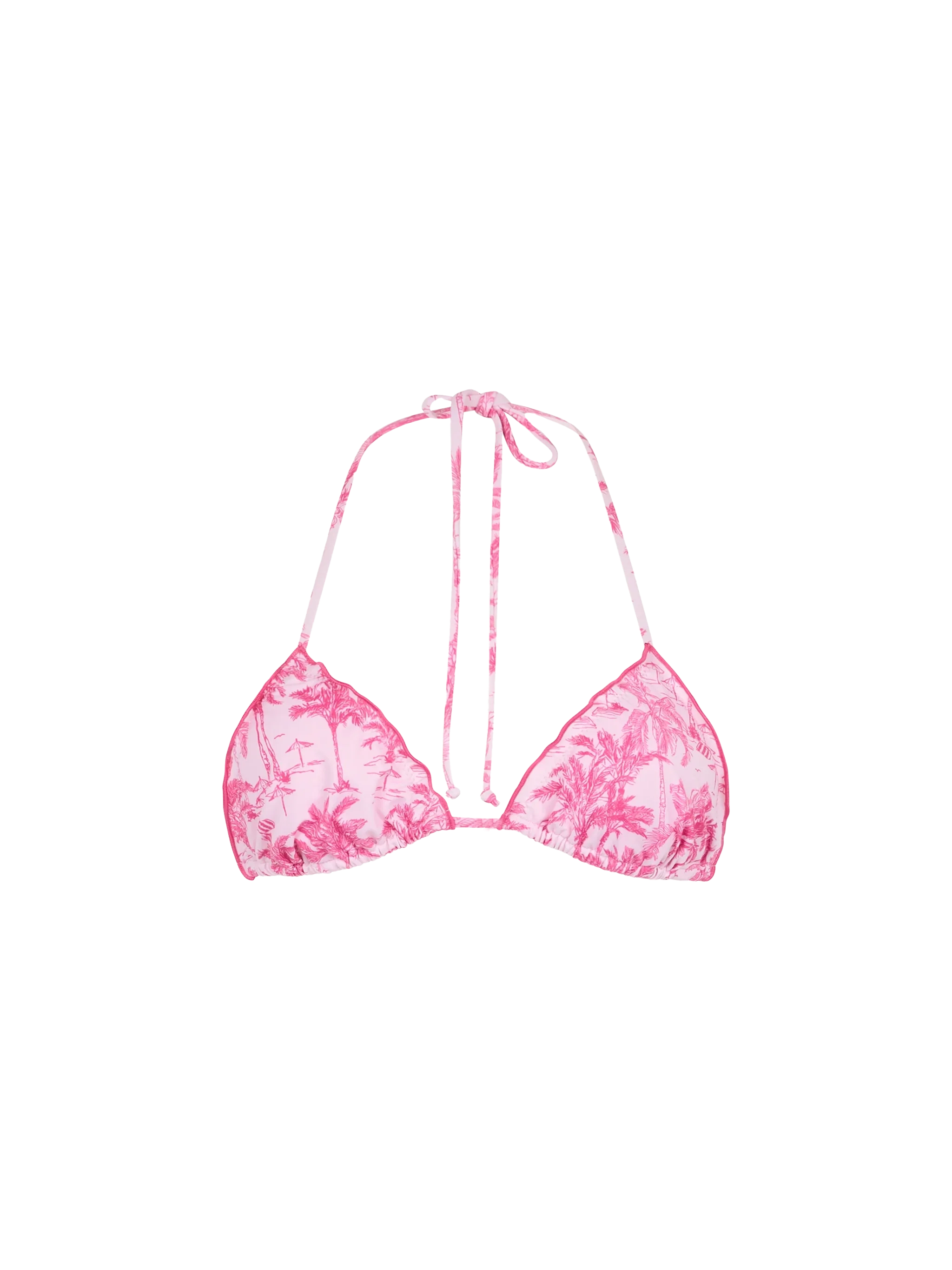 Sagittarius Toile De Jouy Triangle Bikini Top Pink