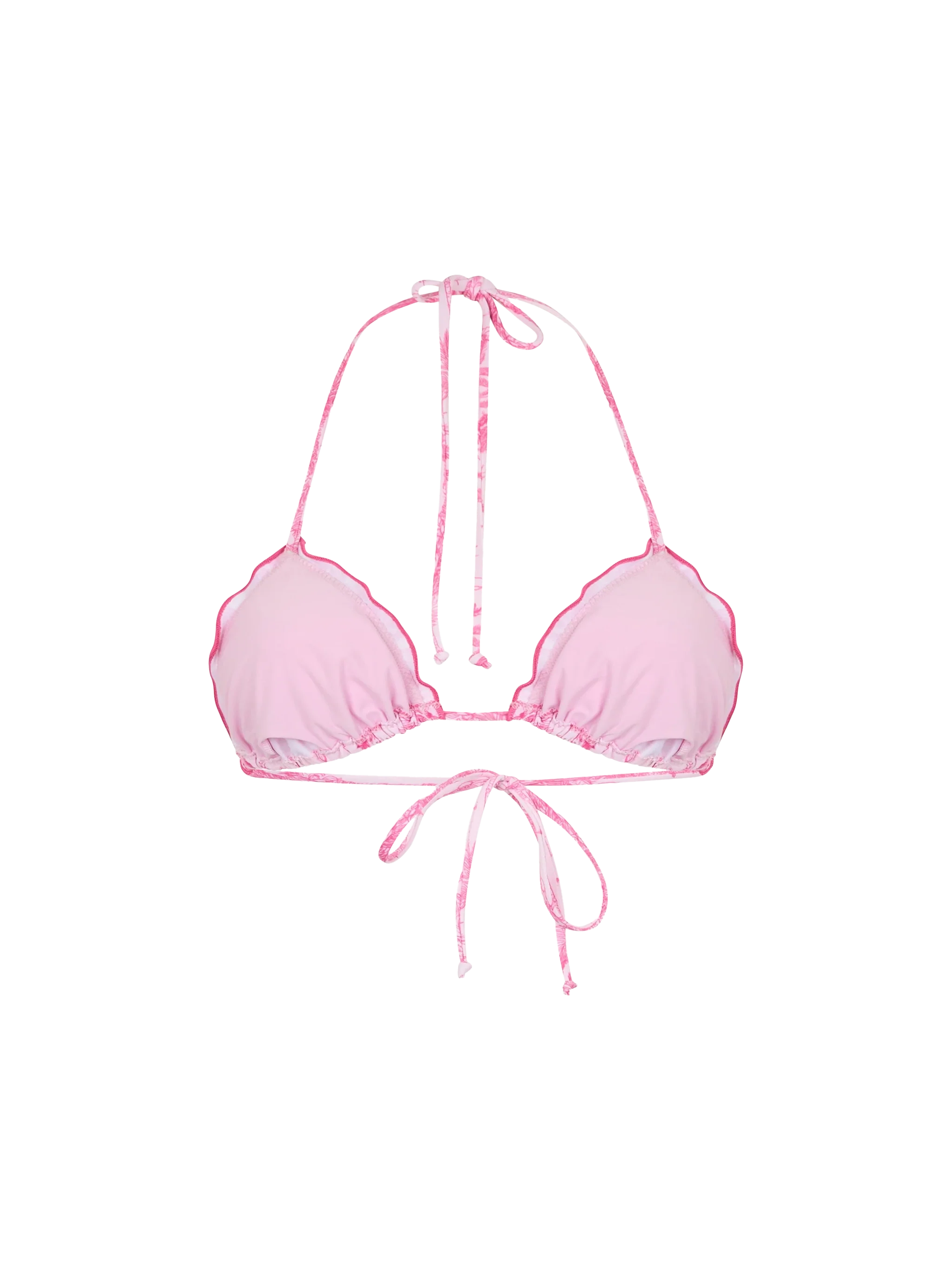 Sagittarius Toile De Jouy Triangle Bikini Top Pink