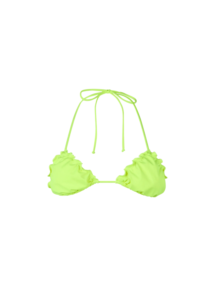 Sagittarius Fluo Yellow Triangle Bikini Top