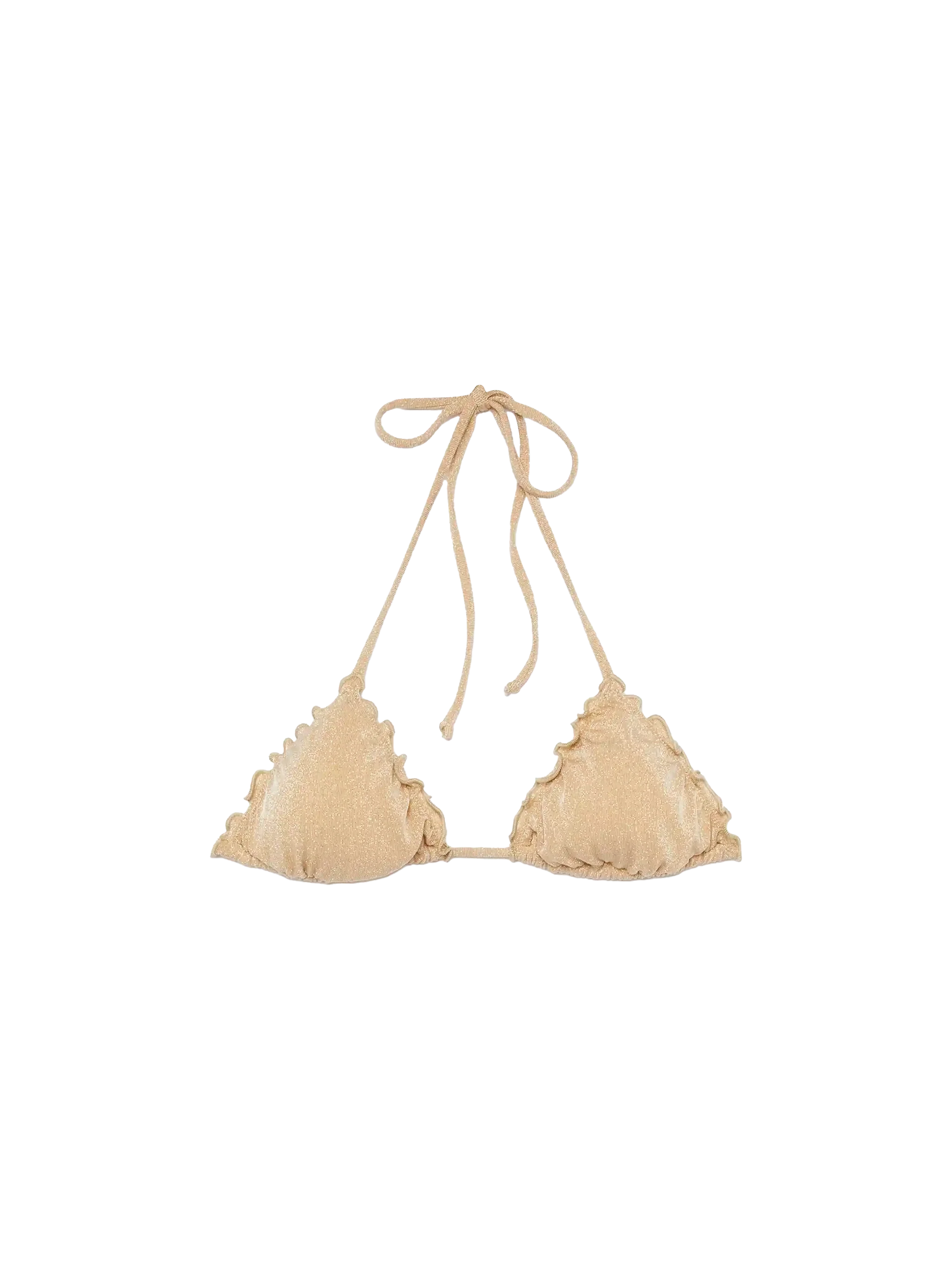 Sagittarius Beige Lurex Classic Triangle Top White