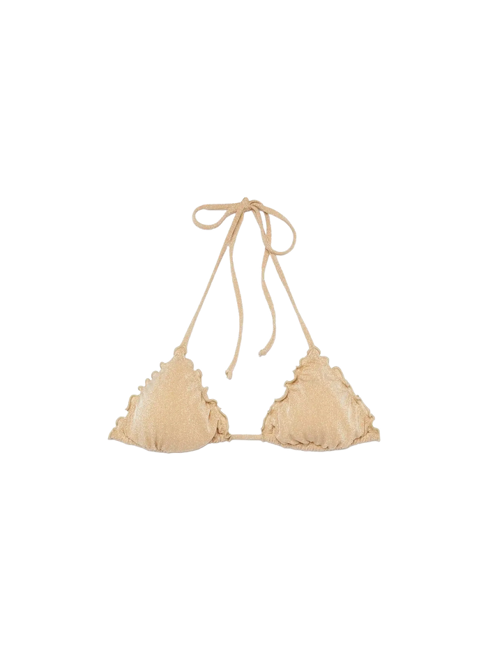 Sagittarius Beige Lurex Classic Triangle Top White