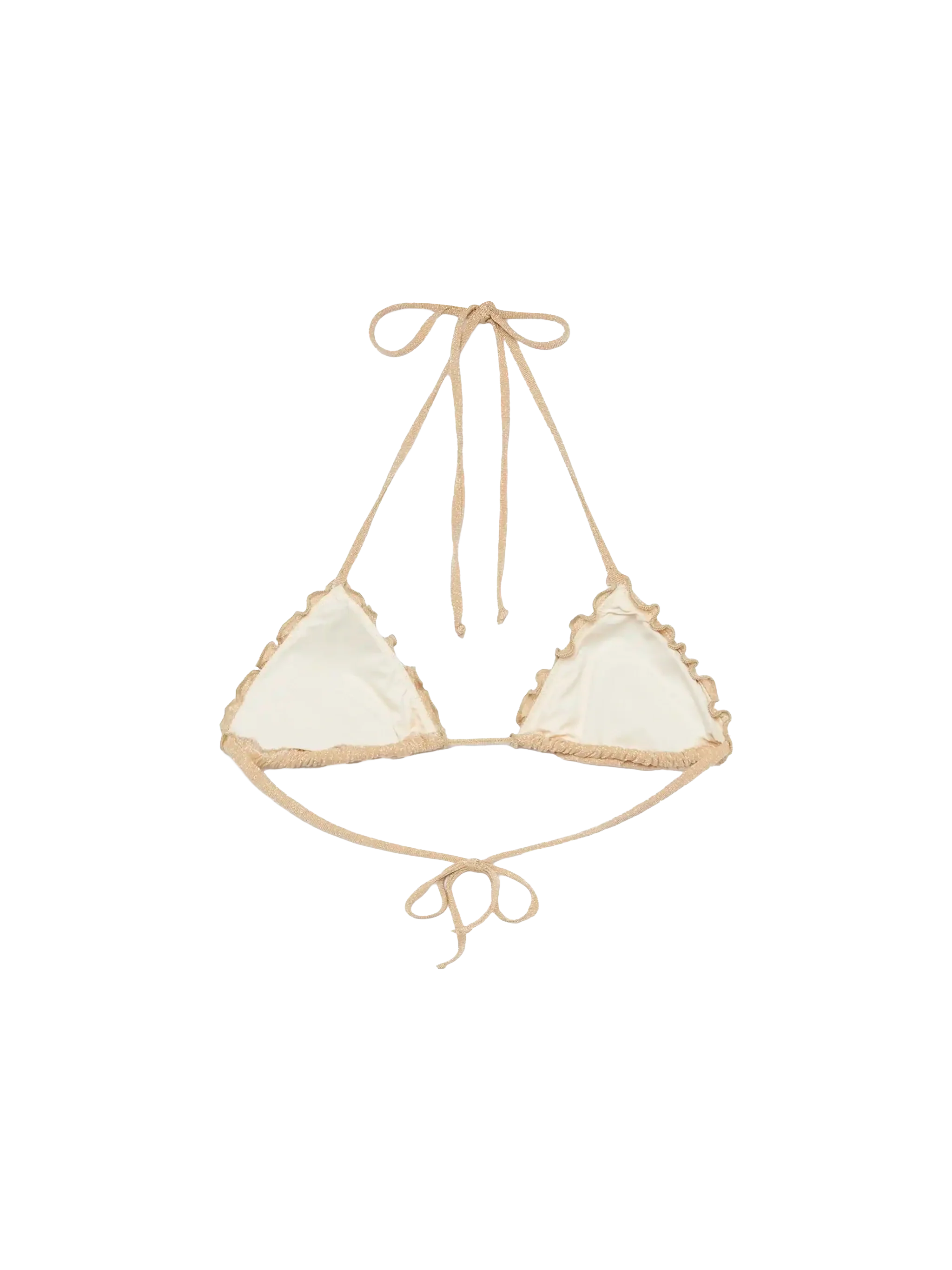 Sagittarius Beige Lurex Classic Triangle Top White
