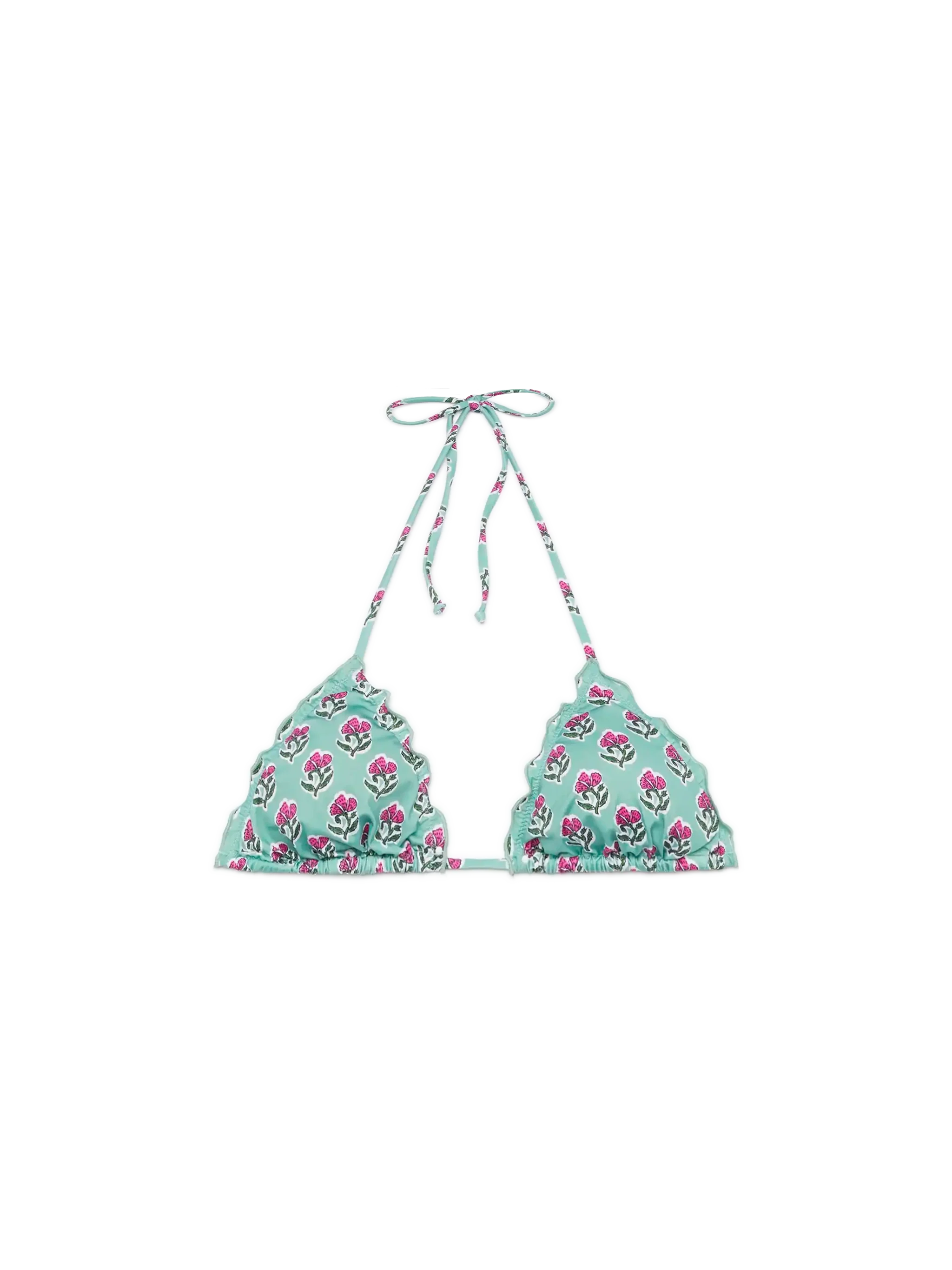 Sagittarius Classic Triangle Top With Floral Print Green