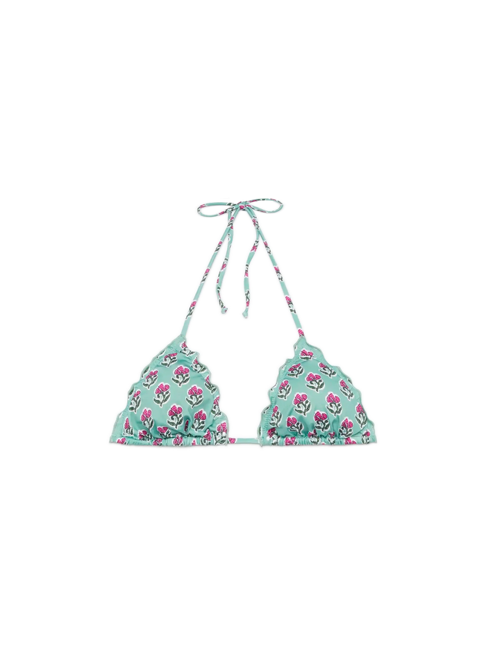 Sagittarius Classic Triangle Top With Floral Print Green