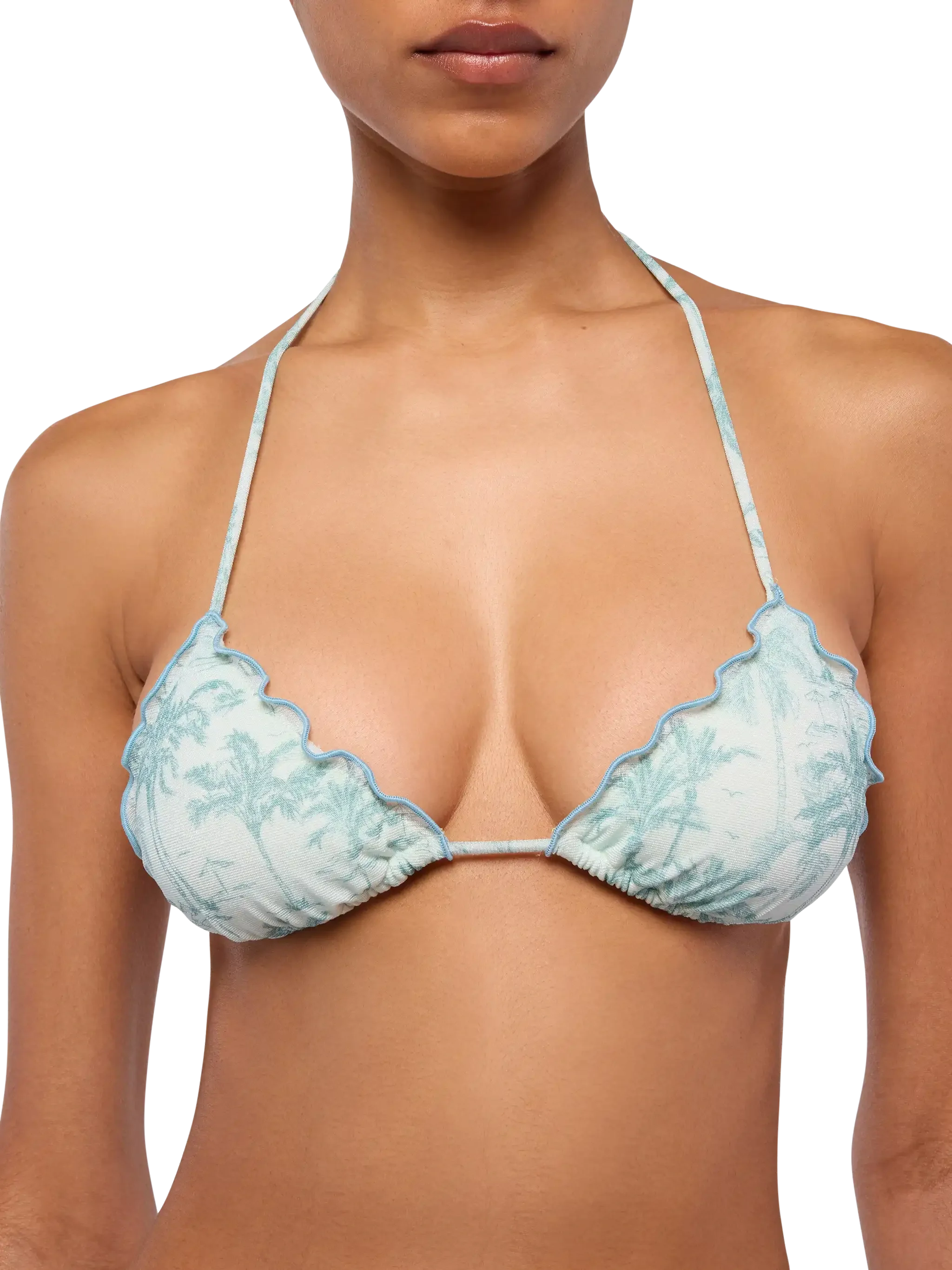 Sagittarius Classic Triangle Top With Floral Print Green