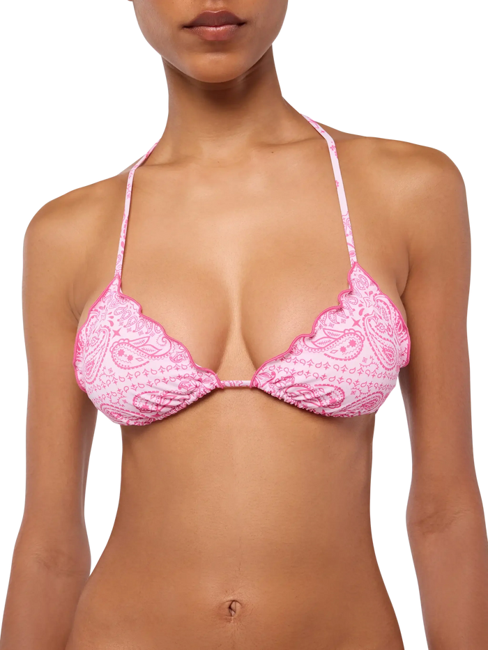 Sagittarius Classic Triangle Top With Bandanna Print Pink