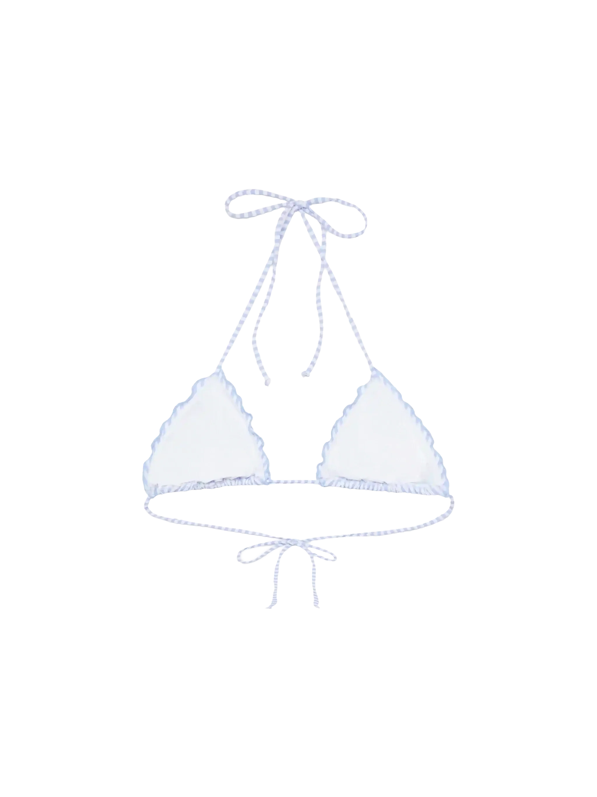 Sagittarius Seersucker Classic Triangle Top With Striped Print Sky