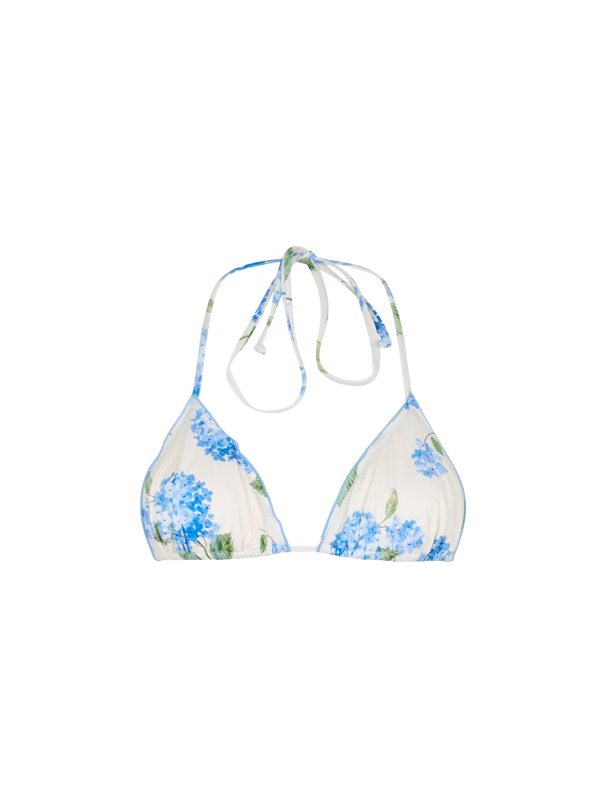 Sagittarius Floral Print Triangle Bikini Top Sky