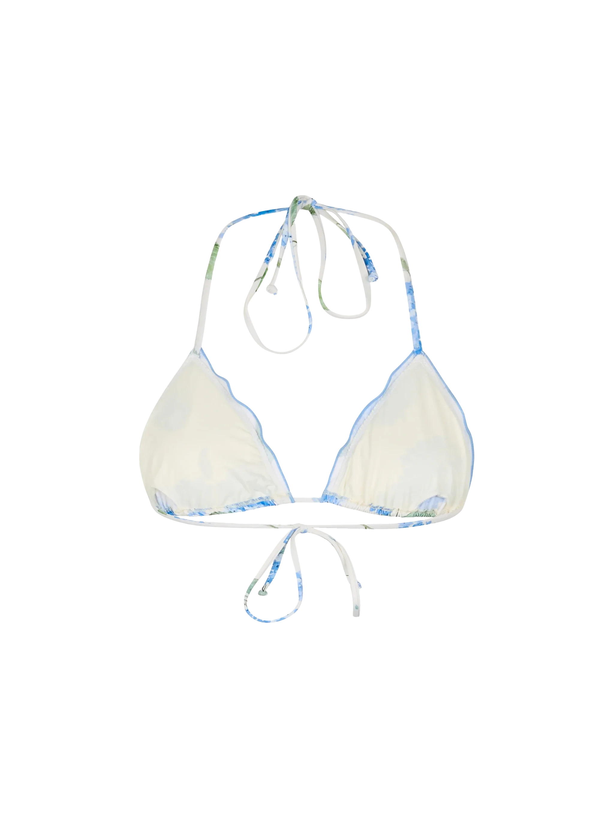 Sagittarius Floral Print Triangle Bikini Top Sky