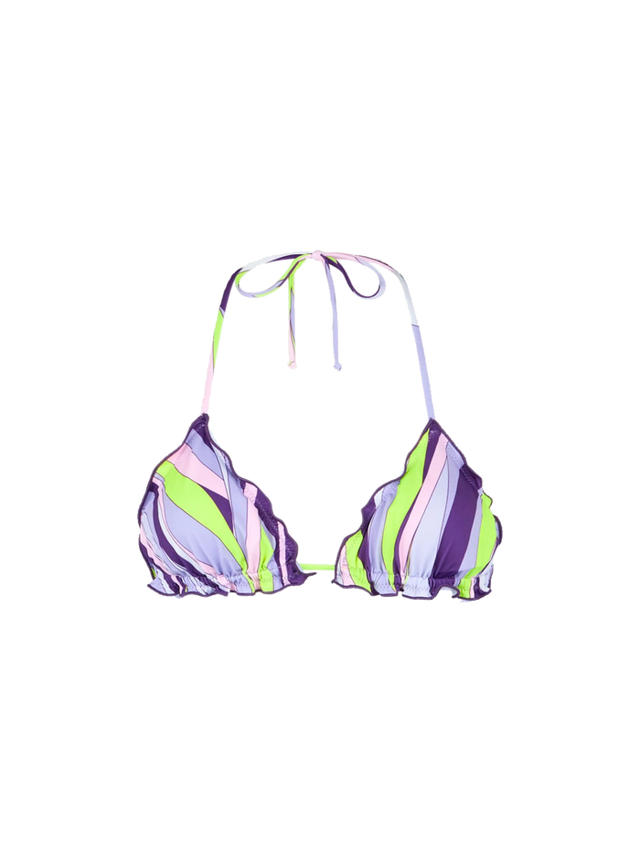 Sagittarius Shape Wave Triangle Bikini Top Pink