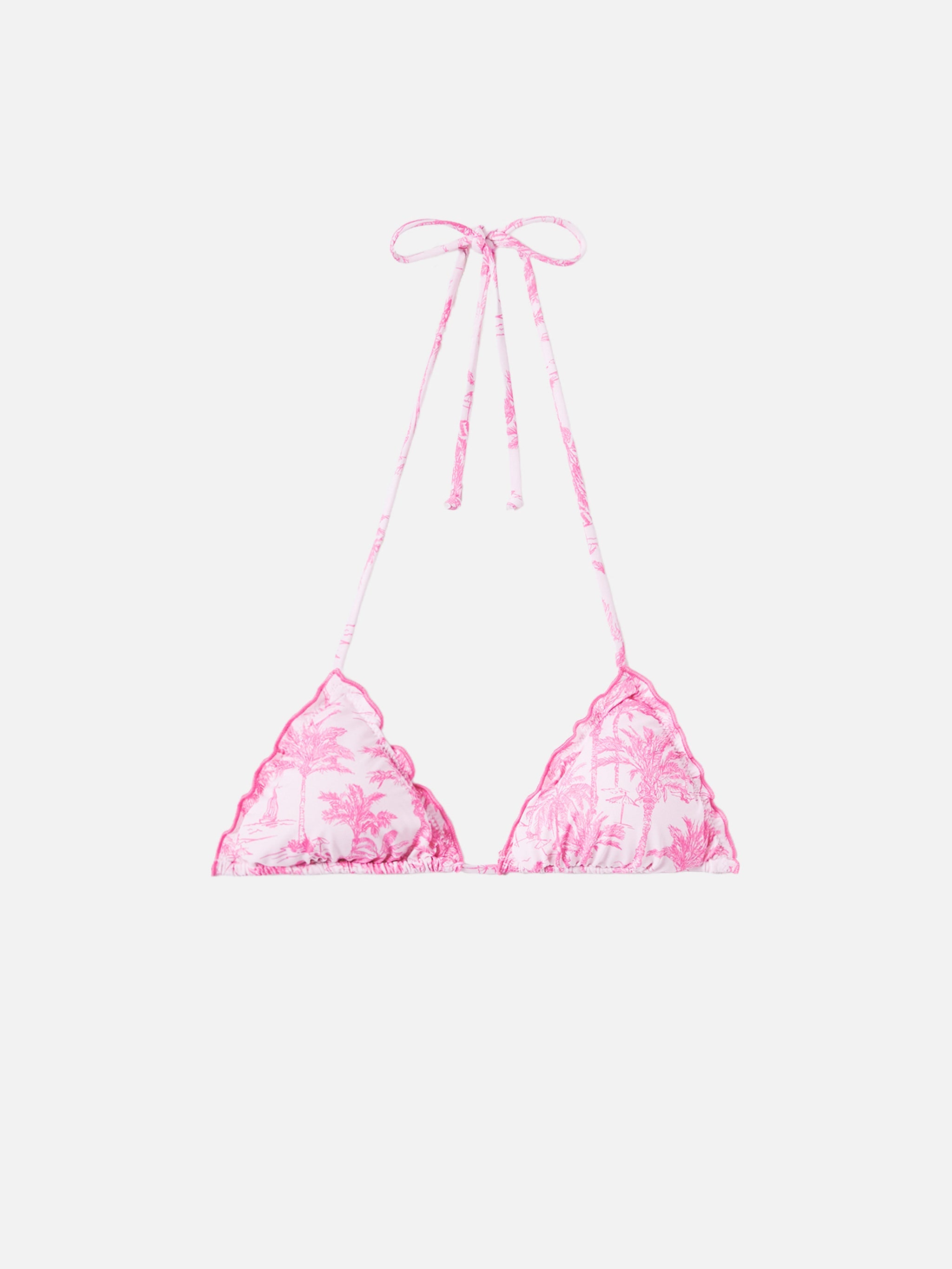 Sagittarius Classic Triangle Top With Toile De Jouy Print Pink