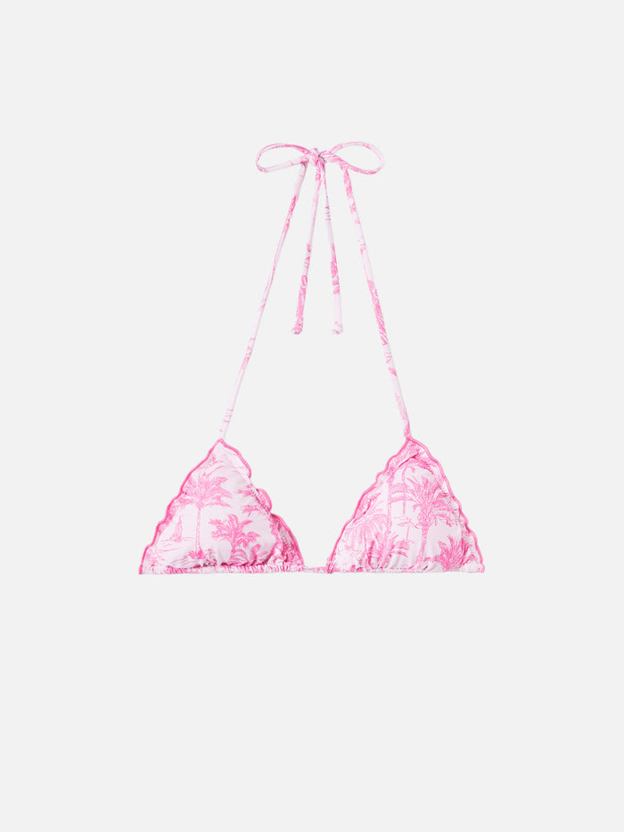 Sagittarius Classic Triangle Top With Toile De Jouy Print Pink