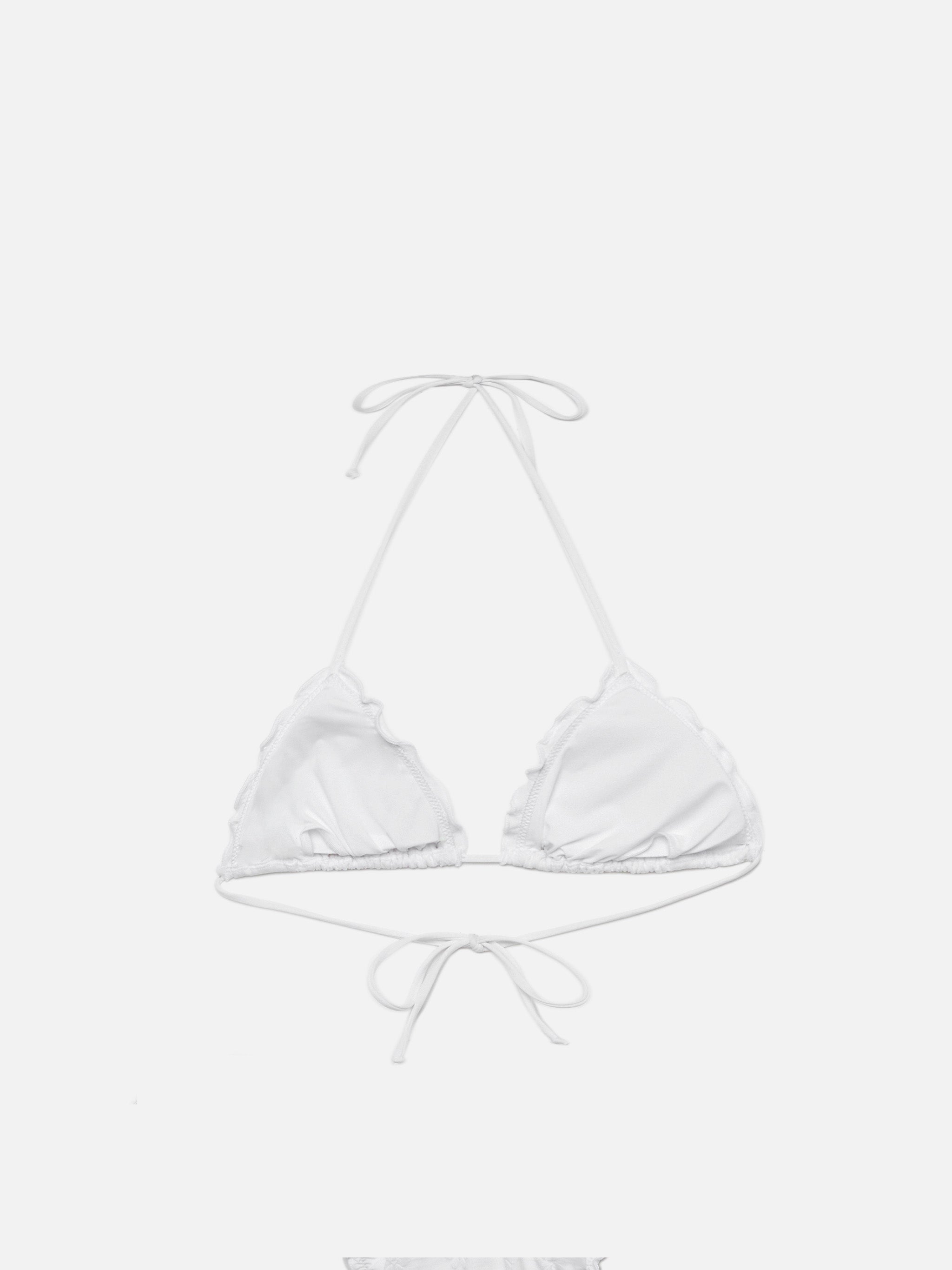 Sagittarius Classic White Sangallo Lace Triangle Top __single__